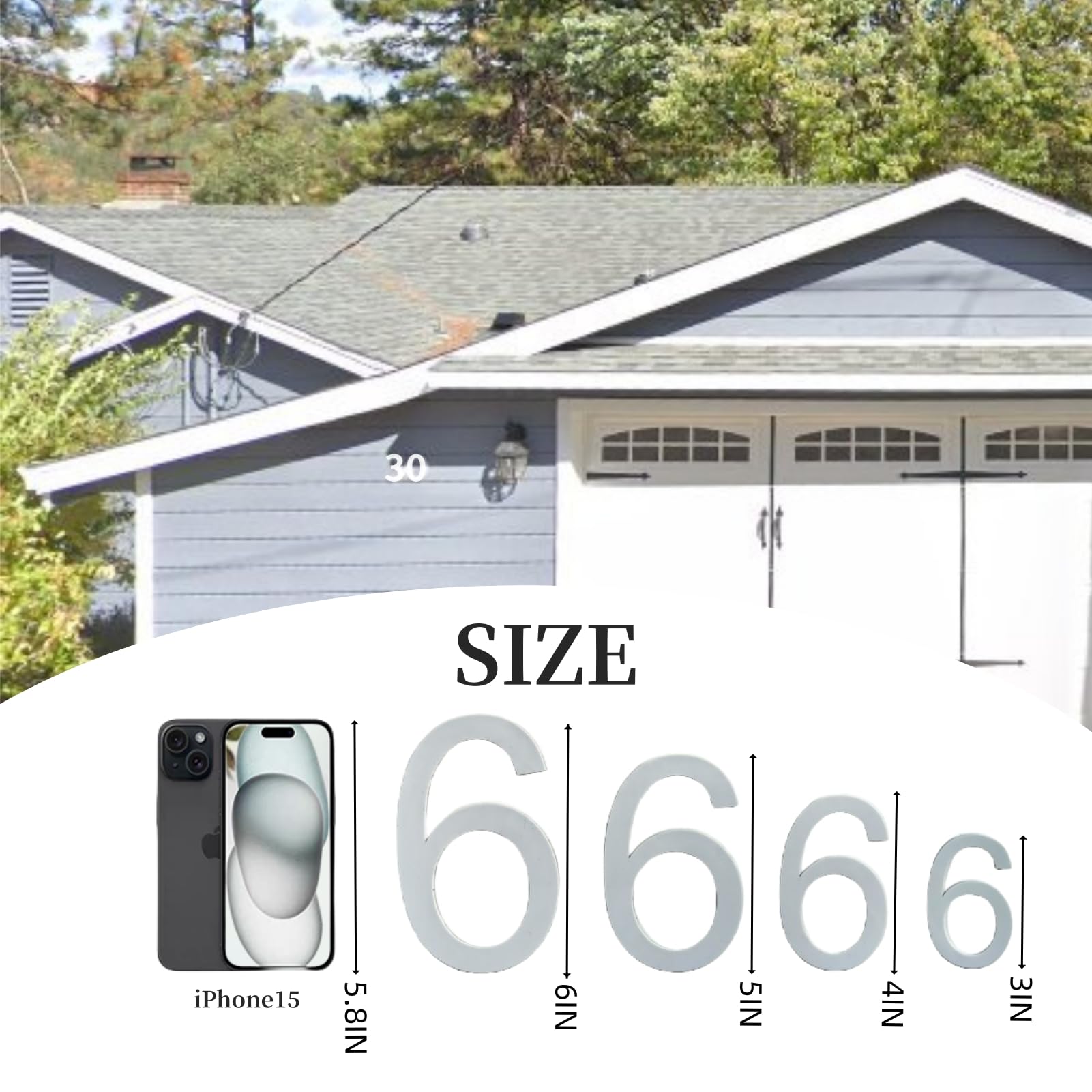 5 Inch White Acrylic Self-Adhesive House Numbers - Modern Address Plaque for Home, Office, Apartment & Hotel (Set of 1) - Weatherproof Outdoor Signage for Mailbox, Door & Wall Decor