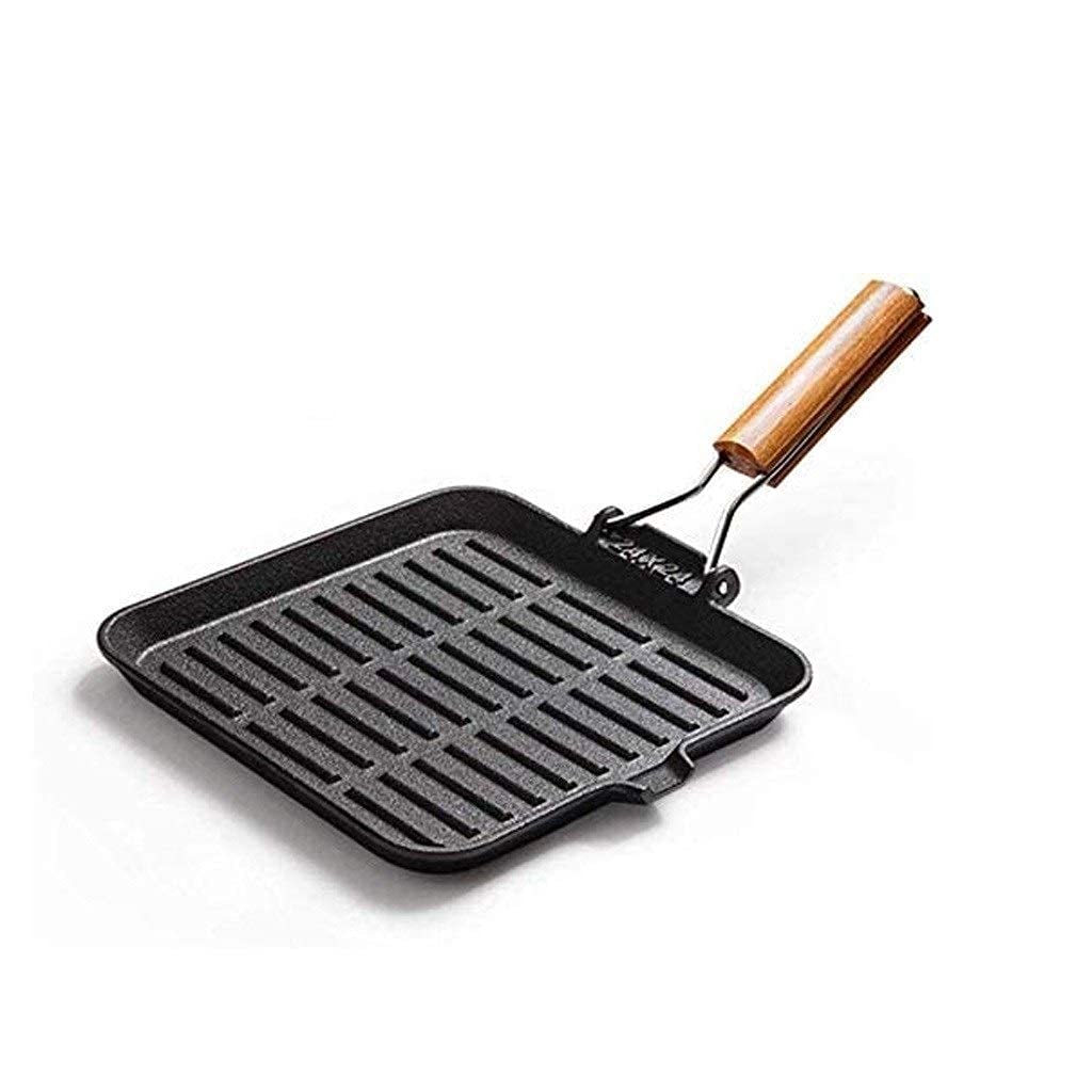 Non-Stick Black Frying Pan with Induction Compatible Bottom - Foldable Steak Pan for Kitchen, Camping & Outdoor Cooking - Perfect for Grilling, Searing & Sauteing