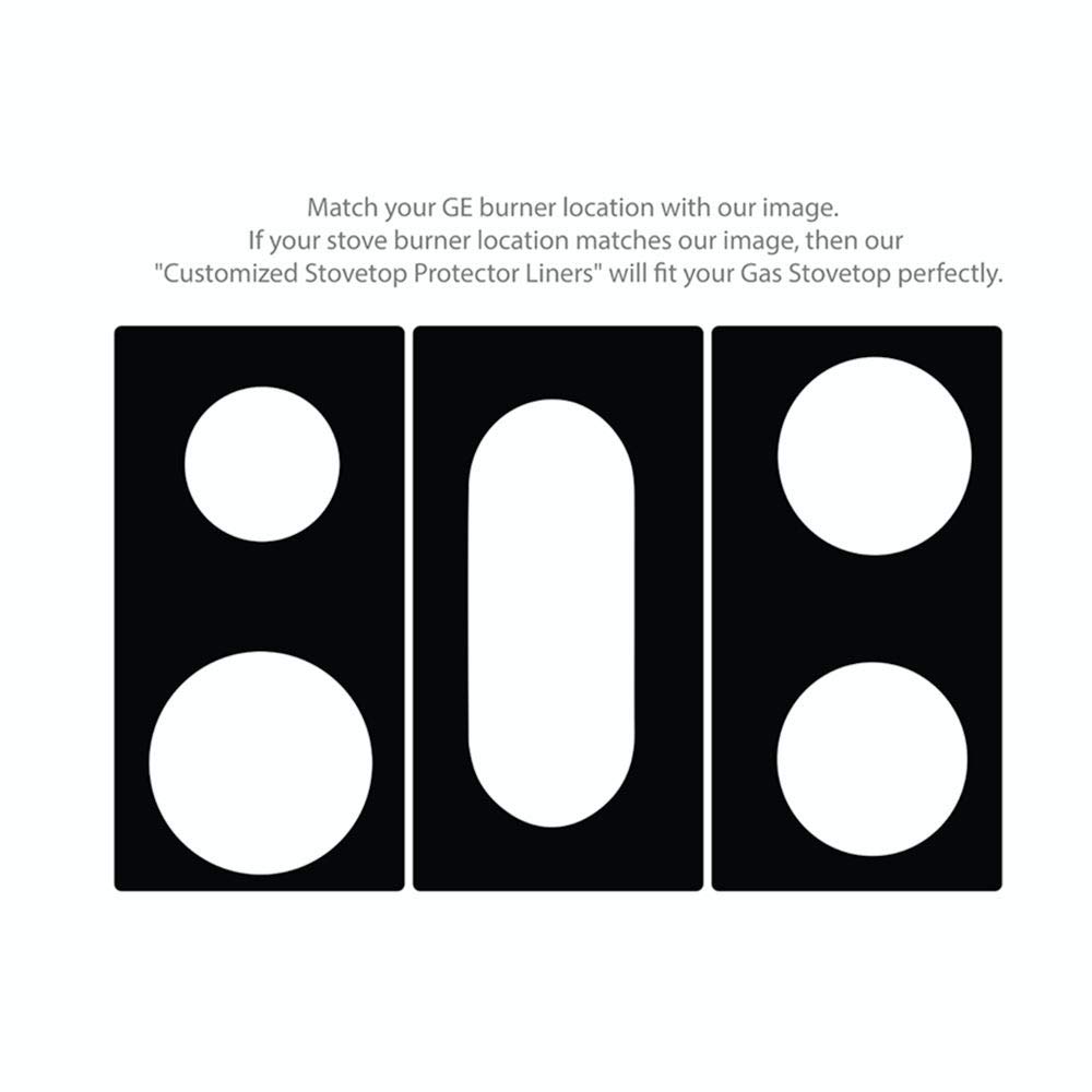 Premium Plus Stove Protectors for GE Gas Range Model JGB860DEJ3BB - Custom Cut, Heat Resistant, Easy to Clean Stove Liner - Made in USA - Perfect for Kitchen Safety & Countertop Protection