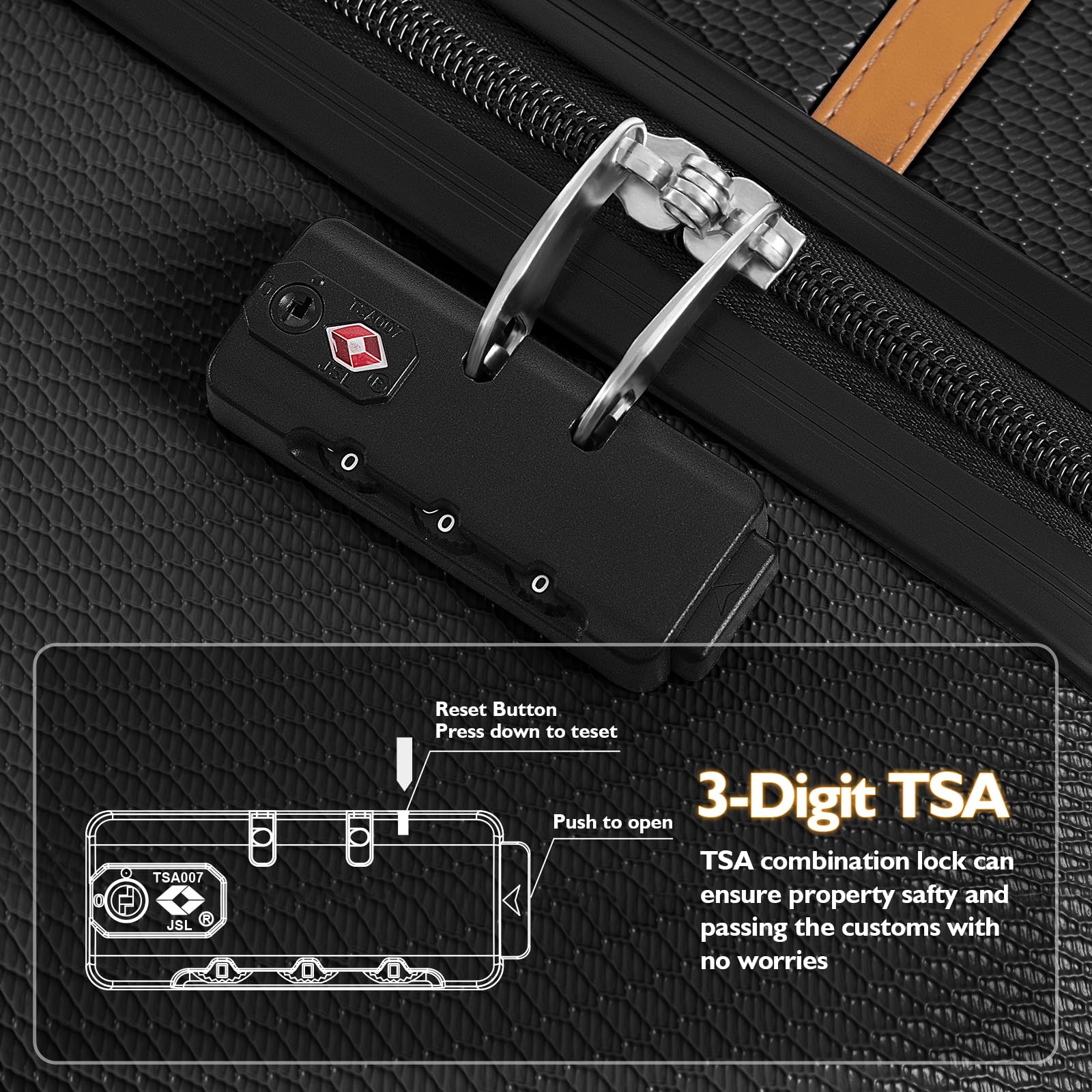 AnyZip 20-Inch Carry On Luggage - Airline Approved ABS+PC Hardside Suitcase with 360° Spinner Wheels & TSA Lock, Black | Perfect for Business Travel, Weekend Getaways & Cabin Baggage