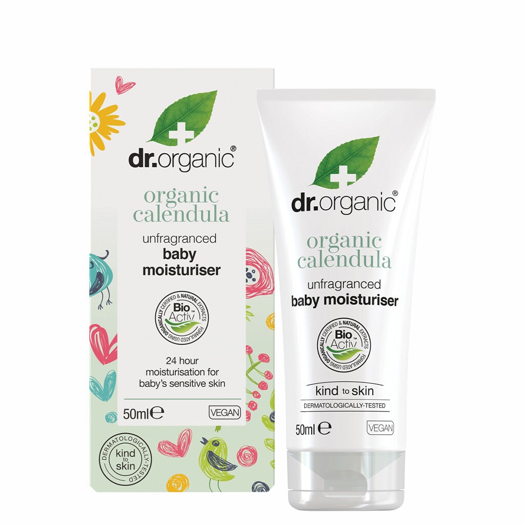 Dr Organic Unfragranced Baby Moisturizer with Organic Calendula - Gentle Hydration for Sensitive Skin, Diaper Rash Relief & Daily Baby Care