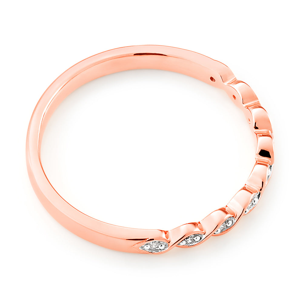 9ct Rose Gold Diamond Ring with 9 Brilliant Cut Diamonds - Elegant Engagement & Wedding Jewelry for Women