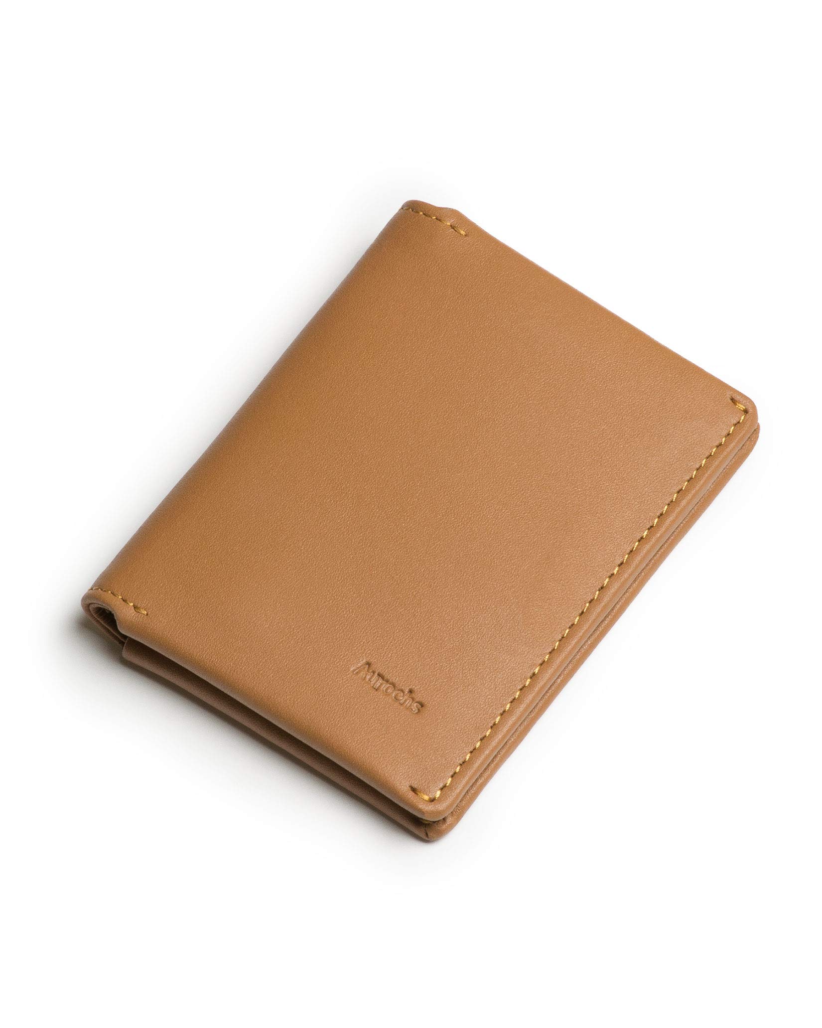 AUROCHS GRAVITY - Slim RFID Leather Bifold Wallet for Men | Minimalist Design | Premium Tan Leather | Ideal Gift for Dad, Husband & Boyfriend | Perfect for Everyday Carry, Travel & Business