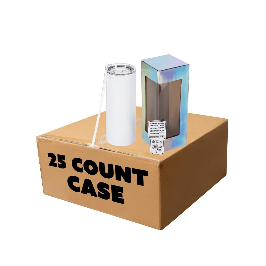 Makerflo 30 oz Sublimation Blank Tumbler with Lid & Straw - 25 Pack for DIY Crafts, Personalized Gifts (Works with Sublimation, Epoxy, UV DTF, Vinyl & Laser Engraving) - Perfect for Custom Drinkware, Promotional Items & Home Decor
