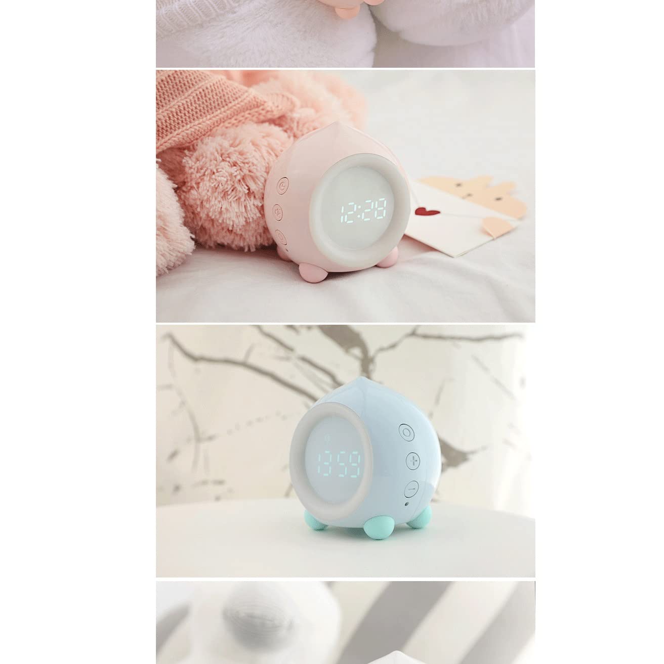 Kids Alarm Clock with Wake-Up Light & Sleep Trainer - Gentle Sleep Sound Machine for Children (Color: C) | Perfect for Bedrooms, Nursery & Morning Routines