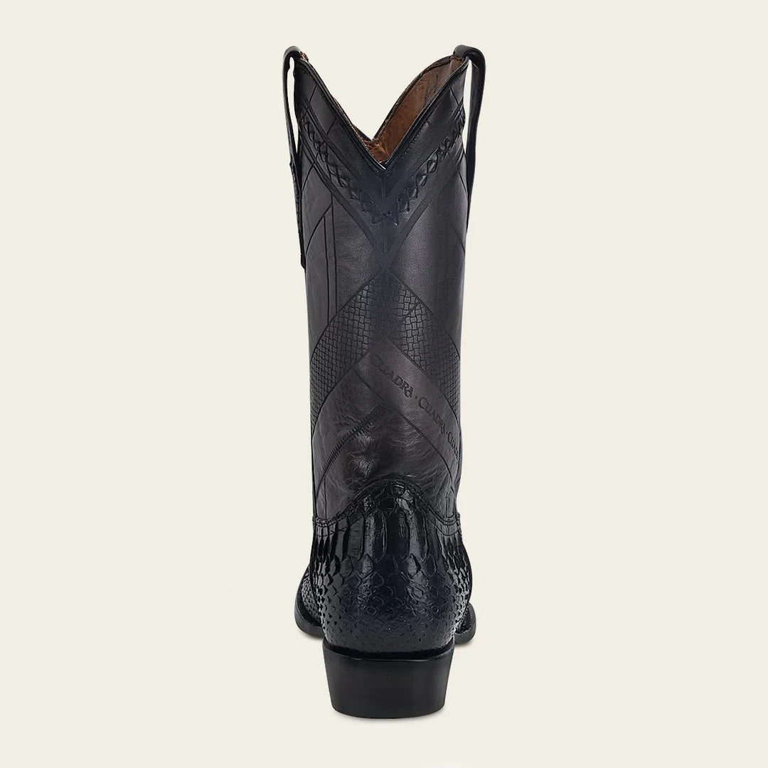Men's Cuadra Blue Dress Cowboy Python Leather Boots - Western Style Boots for Rodeo, Country Music & Cowboy Fashion
