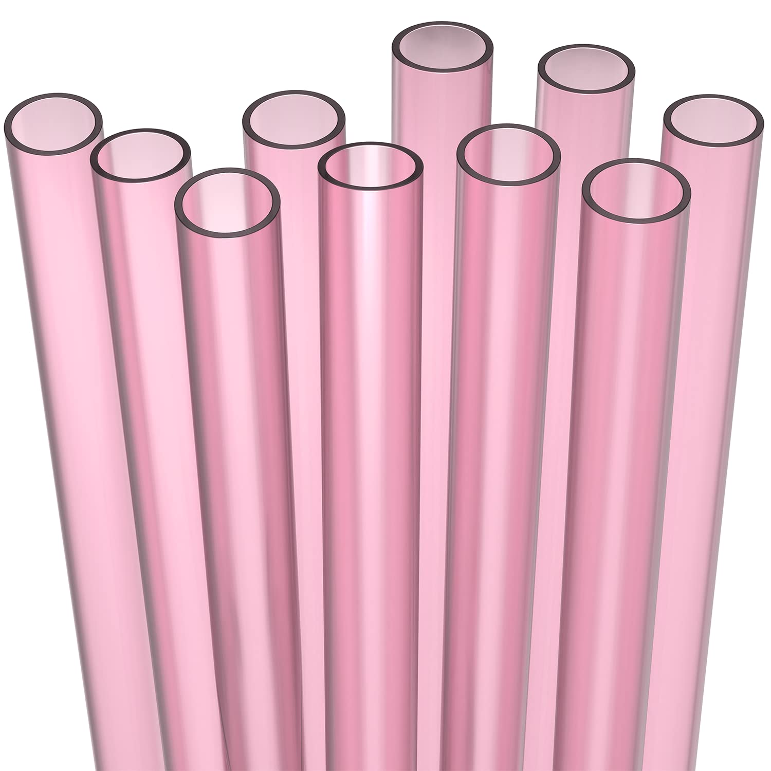 Extra Wide Reusable Plastic Straws for Smoothies & Bubble Tea - BPA Free