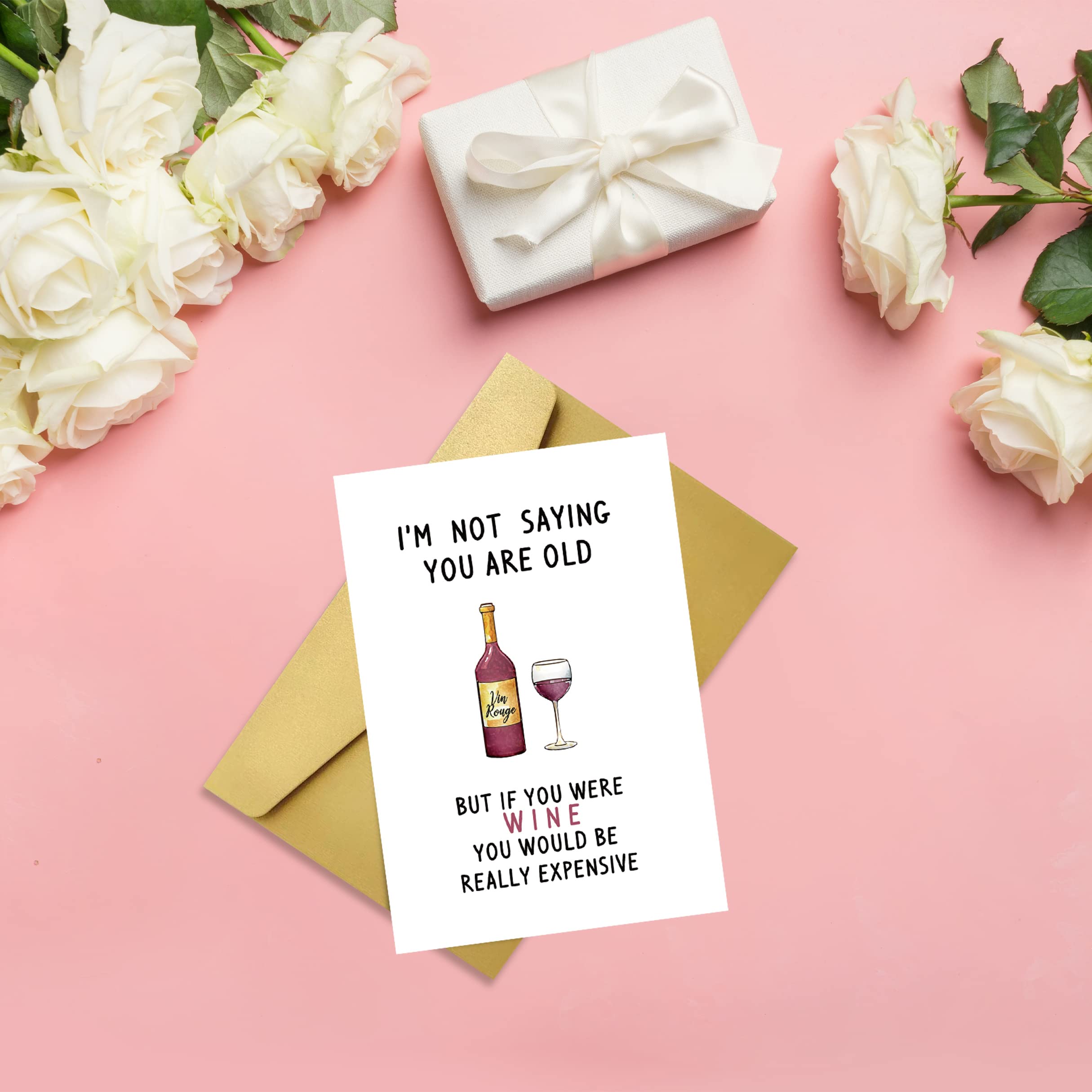 Funny Wine Birthday Cards for Men & Women - 30th 40th 50th 60th 70th Birthday Gifts for Husband Wife Boyfriend - Humorous Greeting Cards for Brother Sister Grandma Grandpa with Stickers & Envelopes - Perfect for Wine Lovers' Celebrations & Party Favors