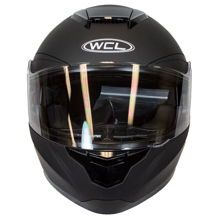 West Coast Leather Full Face Motorcycle Helmet - Matte Black Finish for Safety & Style - Perfect for Cruising, Racing & Urban Riding