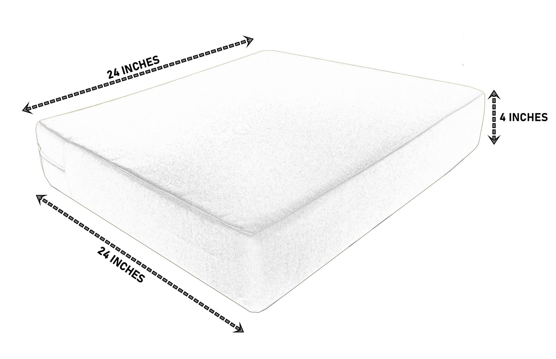 Waterproof & UV-Resistant Patio Chair Cushion Covers - Set of 4 (24x24x4 Inches, Black) for Indoor & Outdoor Use - Perfect for Poolside Lounging, Garden Furniture, and Deck Chairs