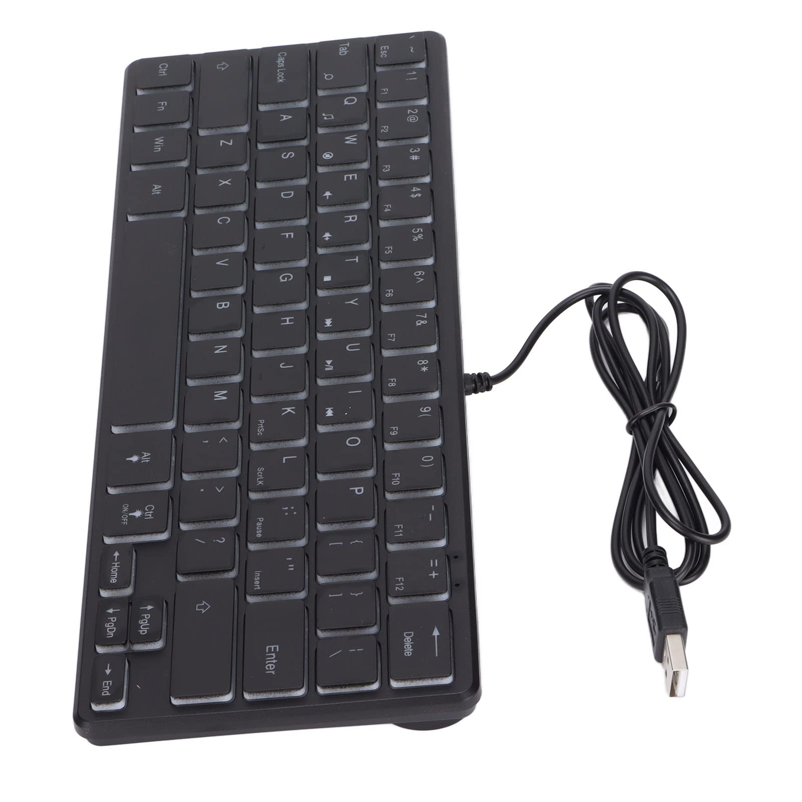 64-Key Wired Mini Gaming Keyboard with RGB Backlight - Compact Mechanical Keyboard for PC, Laptop, Desktop Computer - Perfect for Gaming, Office Work & Typing