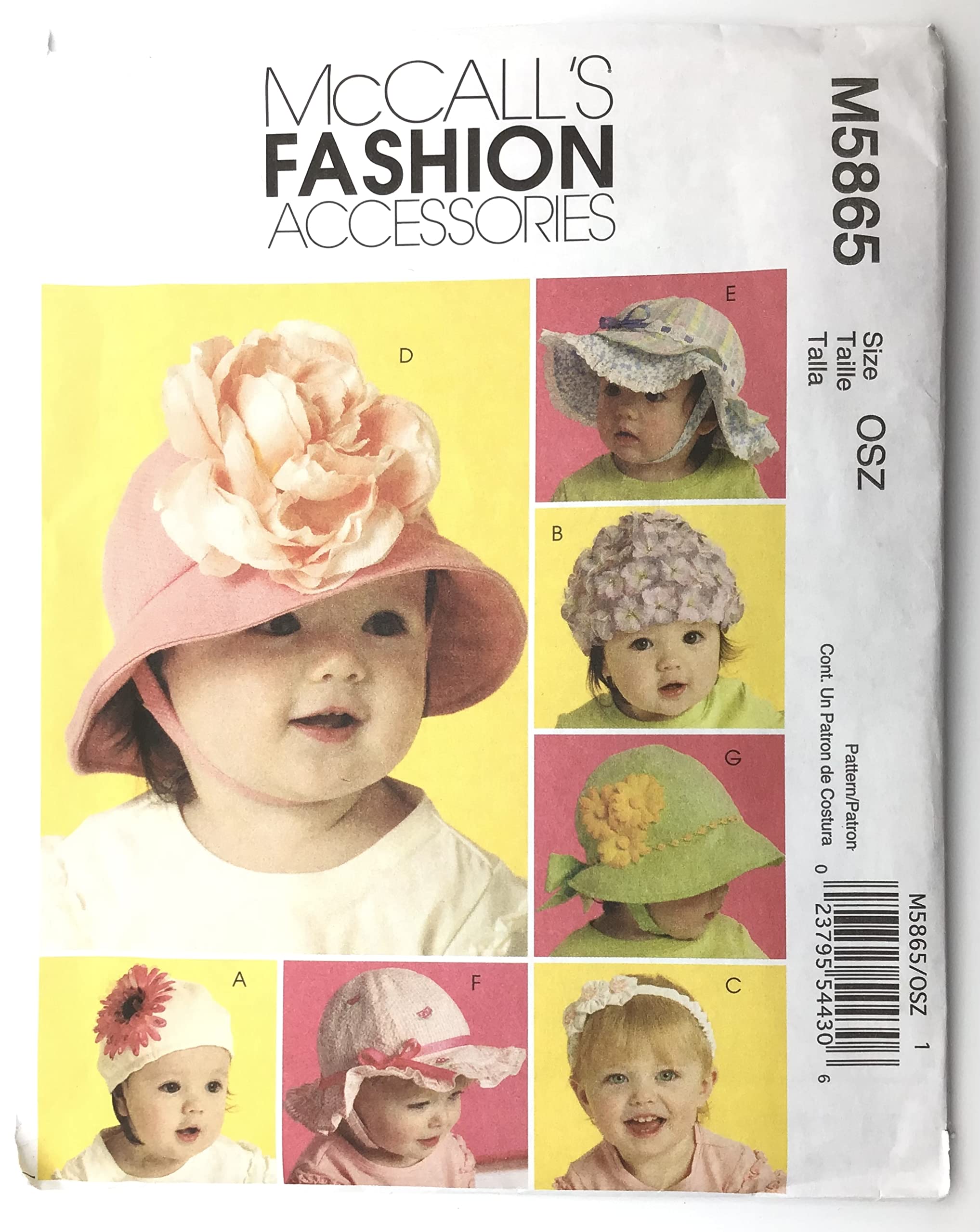 McCall's Patterns M5865 Baby & Toddler Hats - Soft Cotton Knit Beanie for Newborn to 24 Months - Perfect for Winter, Outdoor Play & Photo Shoots