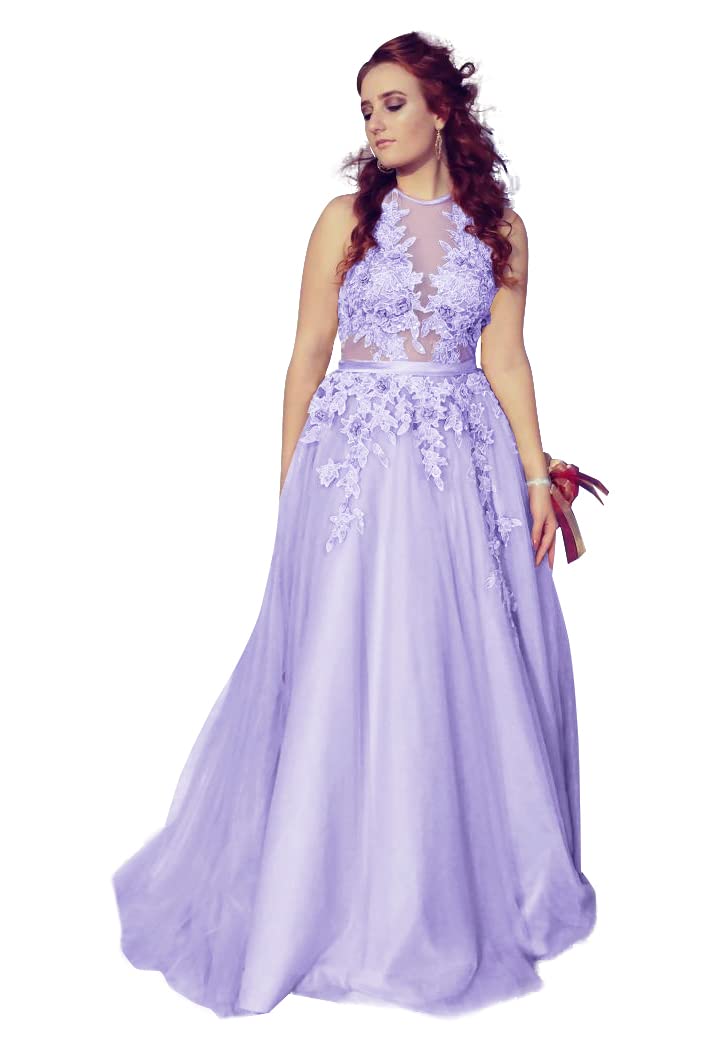 Elegant 2023 Women's Halter Prom Dresses with Appliques - Long Backless Formal Evening Gowns for Homecoming, Prom Night & Special Occasions