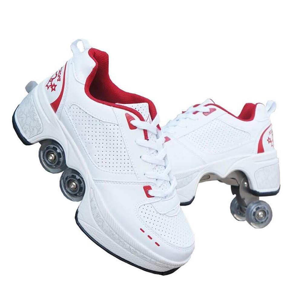 Fashiums Roller Shoes for Men & Women - Automatic Walking Shoes with Invisible Wheels, Double-Row Deform Wheels for Adults & Kids - Perfect for Commuting, Fitness & Outdoor Fun