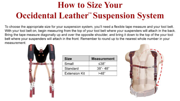 Occidental Leather Stronghold Suspension System - Heavy-Duty Tool Belt for Construction & Carpentry - Perfect for Contractors and DIY Projects