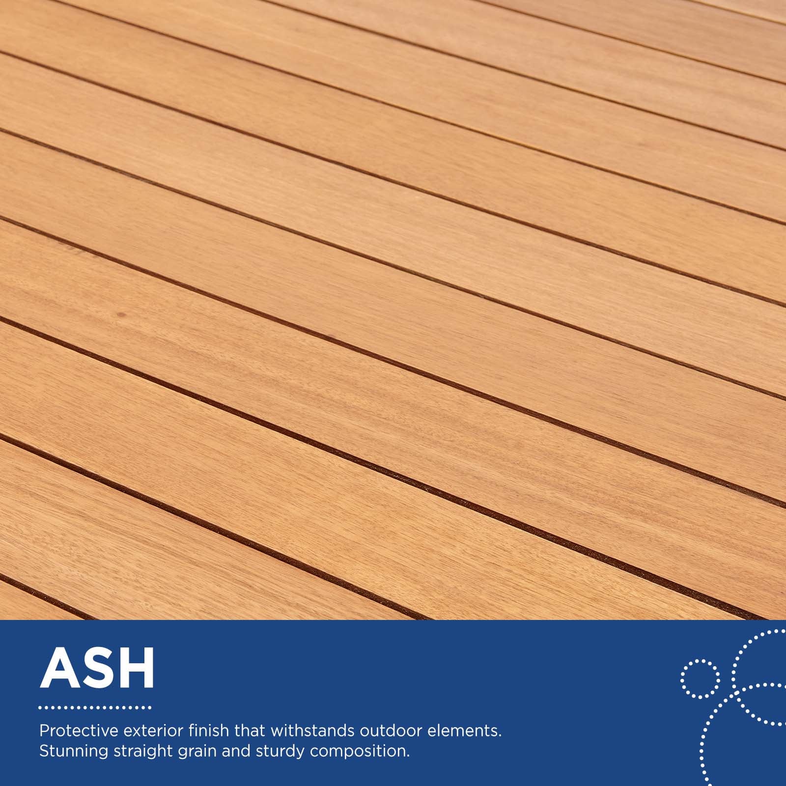 Premium Ash Wood Outdoor Patio End Table - Durable & Weather-Resistant Side Table for Garden, Deck, Poolside & Patio Furniture