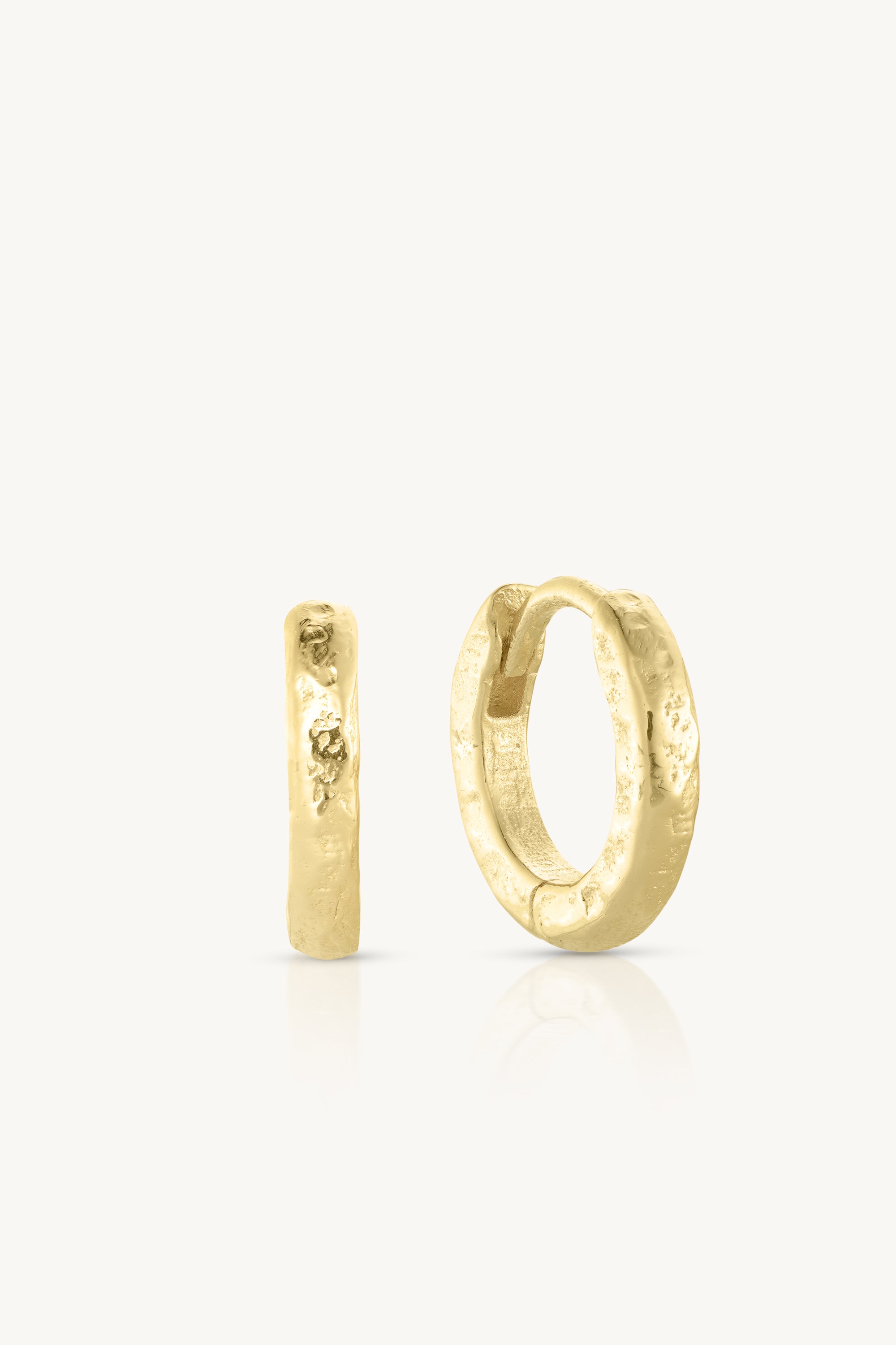 Textured Gold Huggie Hoop Earrings for Women - Small 14K Gold Plated Huggies for Everyday Wear & Gifting