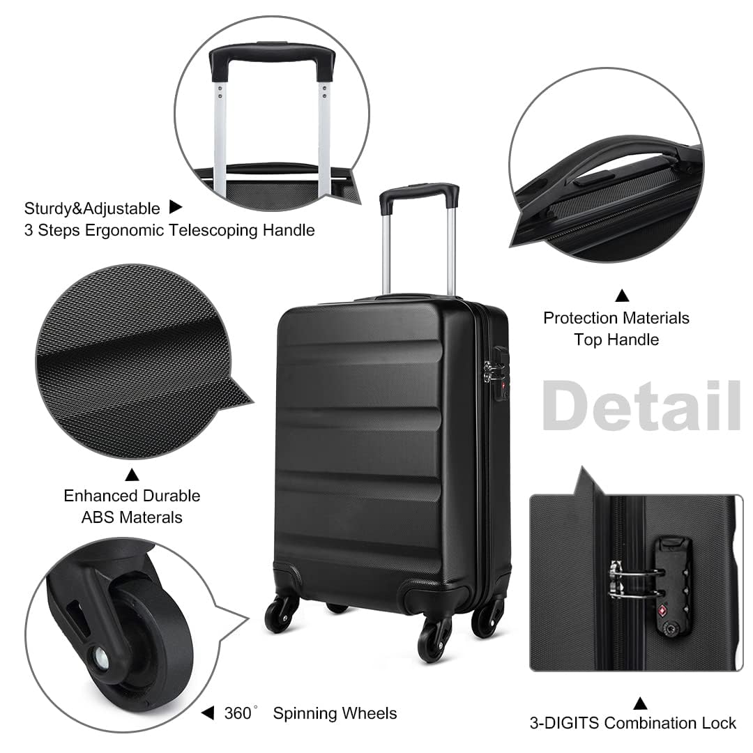 Durable ABS Suitcase with 4 Spinner Wheels & TSA Lock - Lightweight Luggage for Travel, Business Trips & Vacations