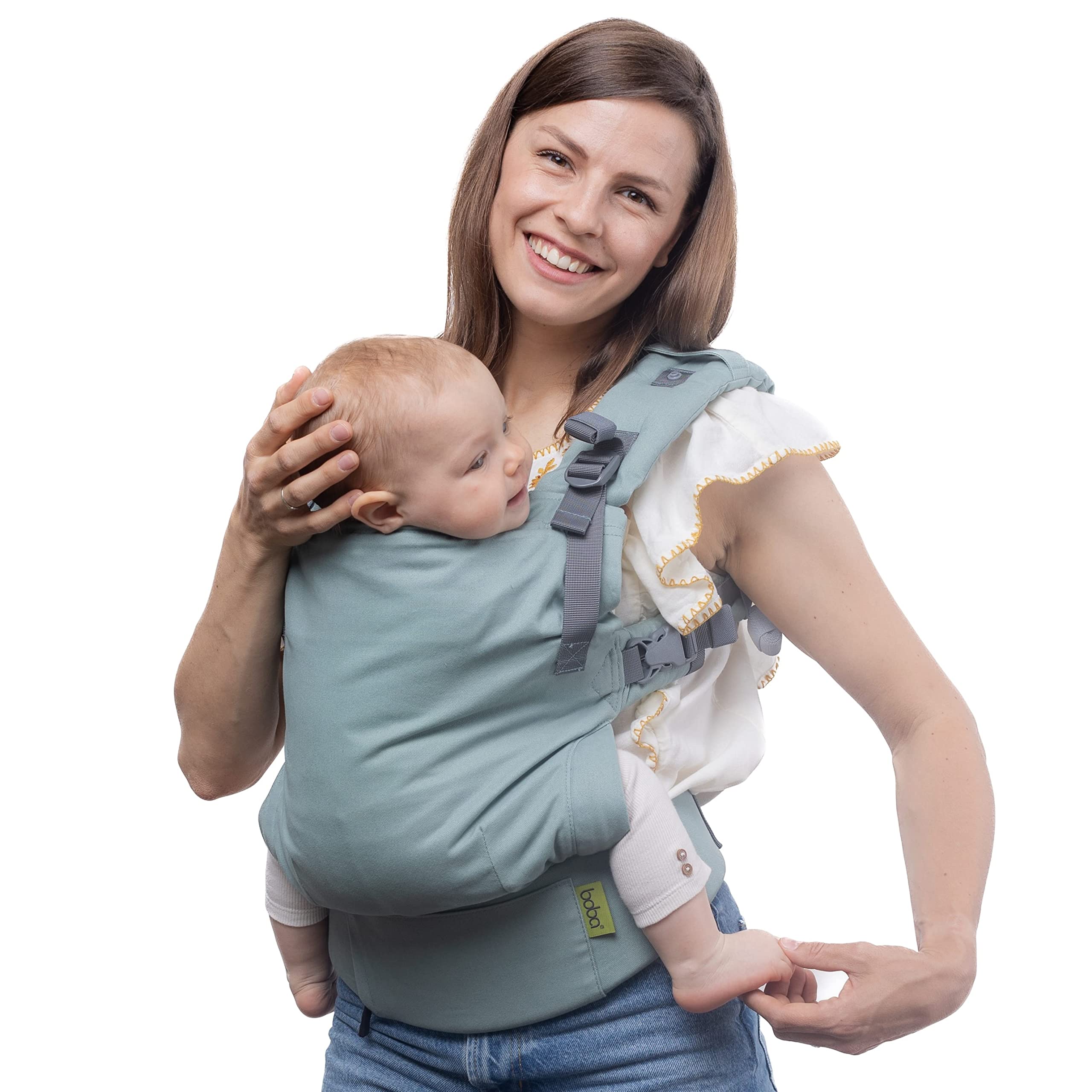 Premium Boba X Baby Carrier in Seafoam Green - Ergonomic, Hands-Free Infant Carrier for Newborn to Toddler - Perfect for Hiking, Travel & Everyday Use