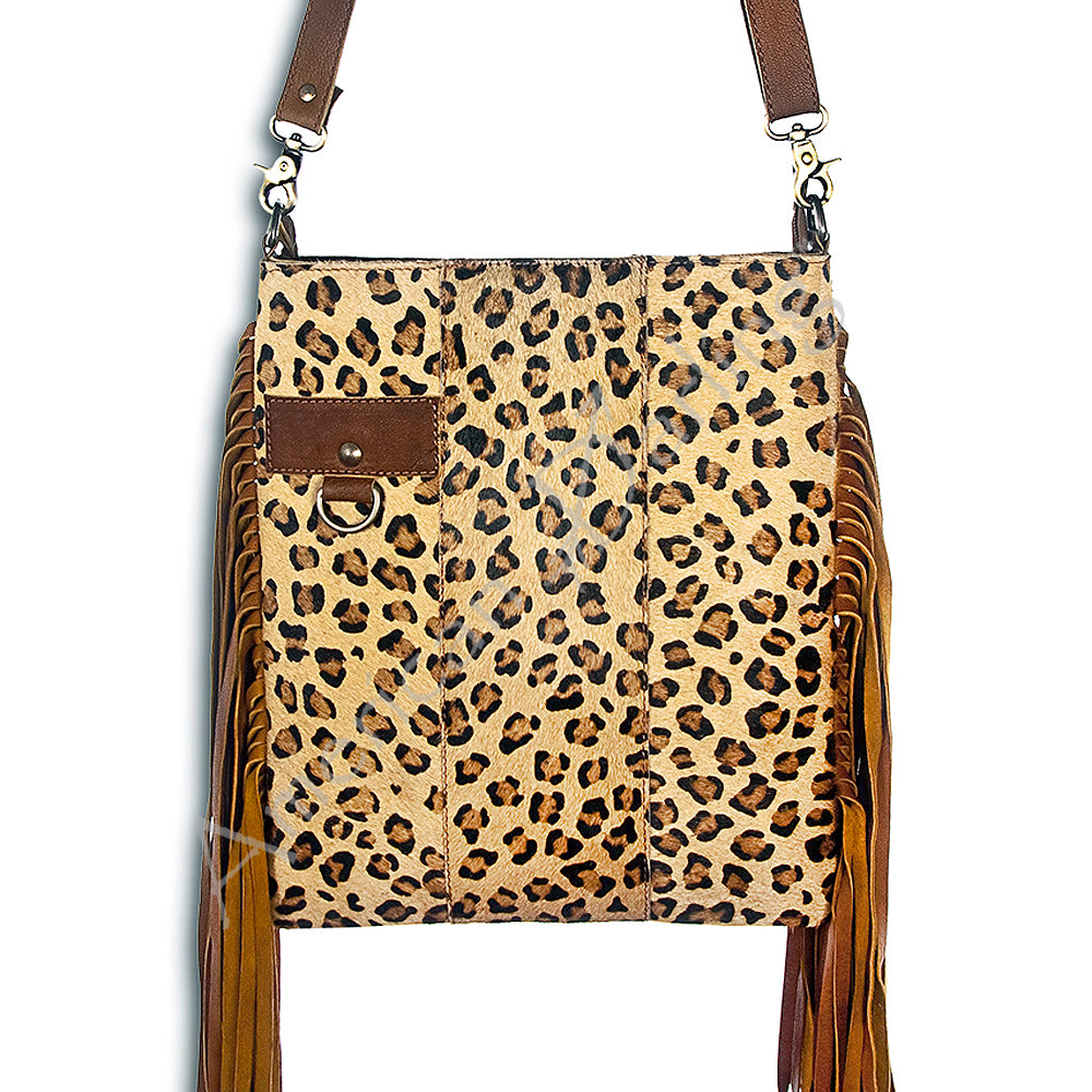 American Darling Leopard Print Fringe Crossbody Purse - Stylish Women's Handbag for Parties, Date Night & Evening Events
