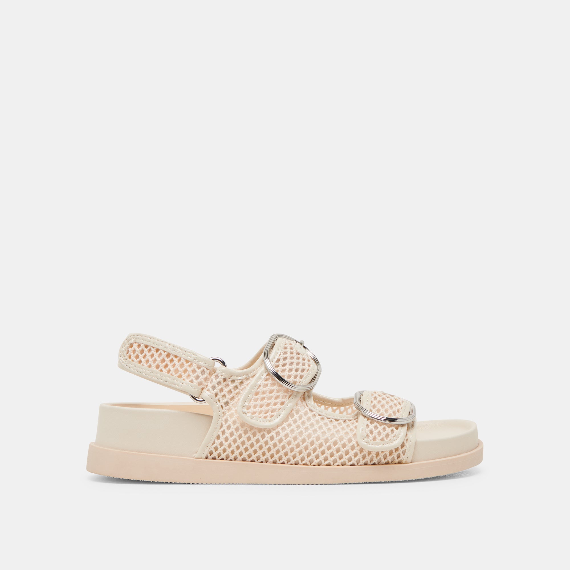 STARLA Women's Woven Mesh Sandals - Comfortable Creme Color Summer Beach Shoes for Walking, Travel & Casual Outfits