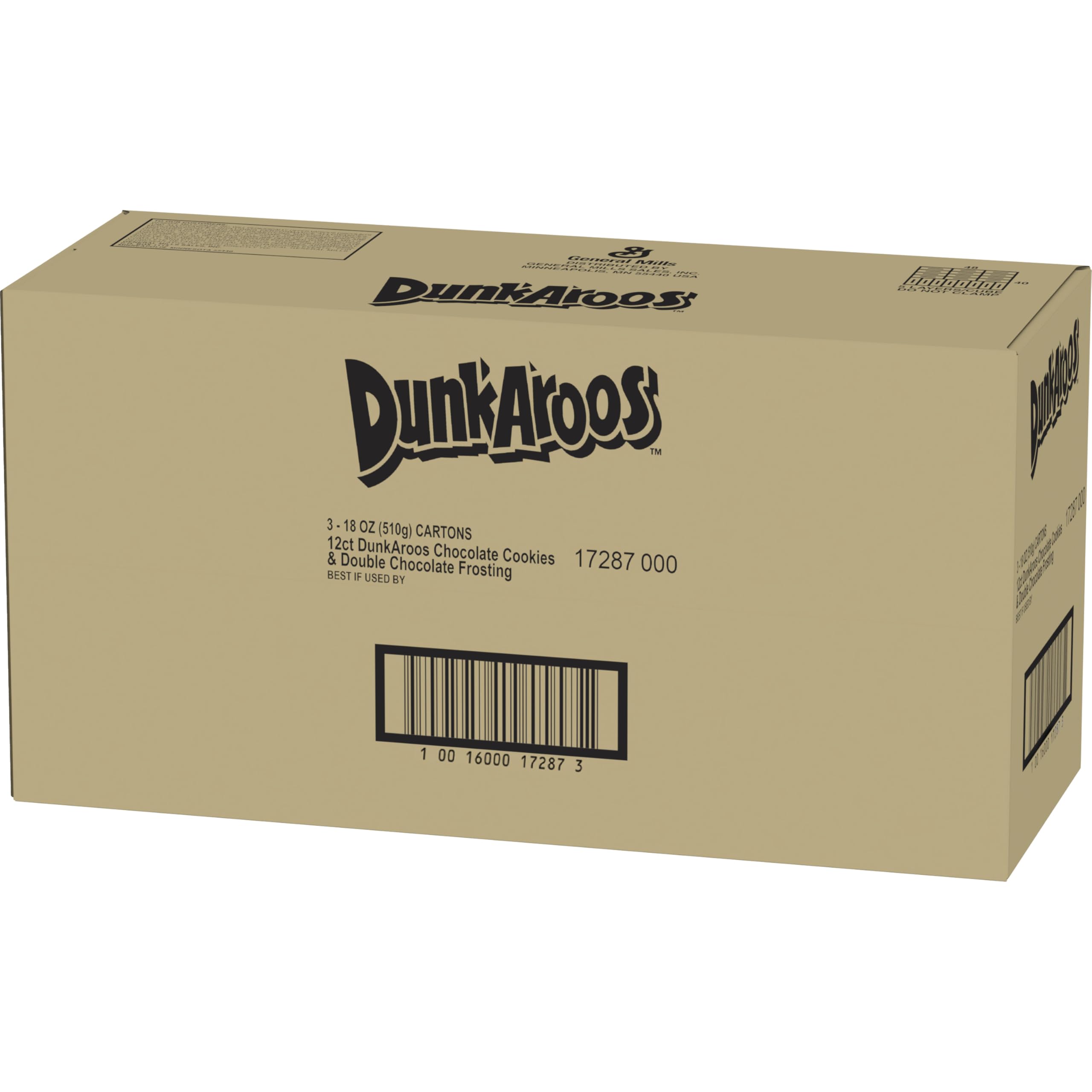Betty Crocker Dunkaroos Vanilla Cookies with Chocolate Frosting - 12 Count (Pack of 3) | Fun Snack for Kids Lunch Box, Birthday Parties & After School Treats