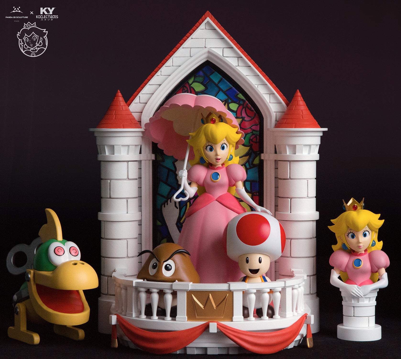 Panda Studio x KY Kollectibles Princess Peach Figure - Super Mario Bros Collectible Doll for Fans & Gamers | Perfect for Display, Gift Giving & Anime Collections