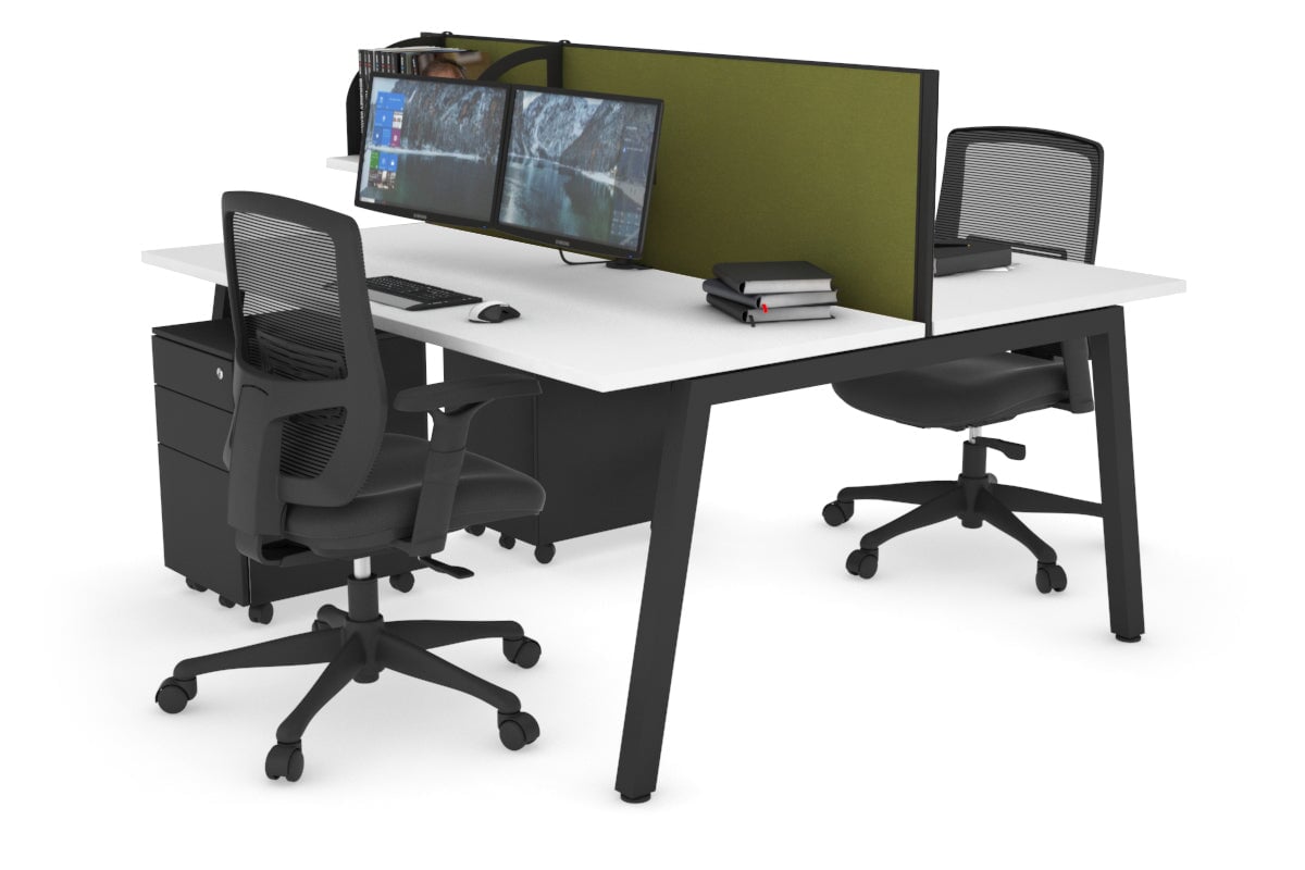Quadro 2 Person Office Workstation Desk [1400L x 700W] - Perfect for Shared Workspaces & Collaborative Office Environments
