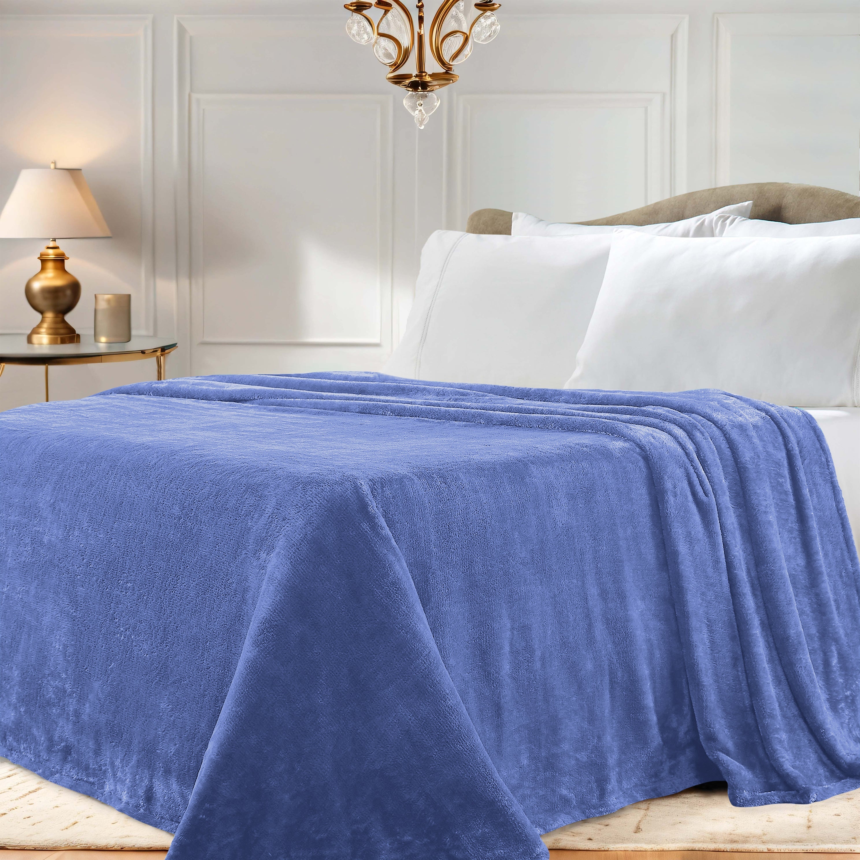 Classic Solid Fleece Plush Medium Weight Fluffy Soft Blanket - Cozy & Warm for Bed, Sofa, Travel & Gifts | Ultra-Soft Throw Blanket for All Seasons