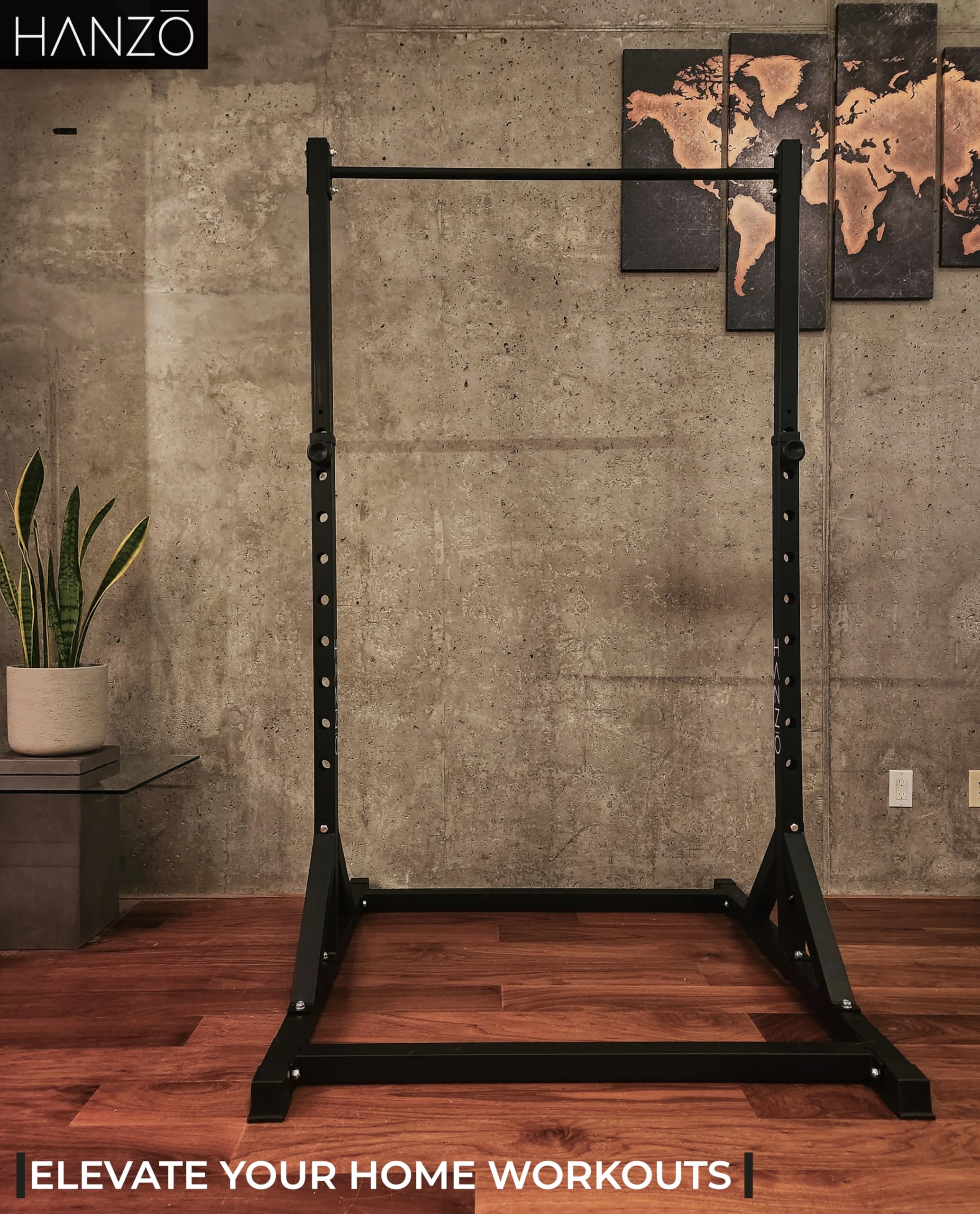 HANZO Portable Power Tower - Adjustable Pull Up Bar for Home Gym, Strength Training Equipment for Full Body Workout | Perfect for Home Fitness, Calisthenics & Cross Training