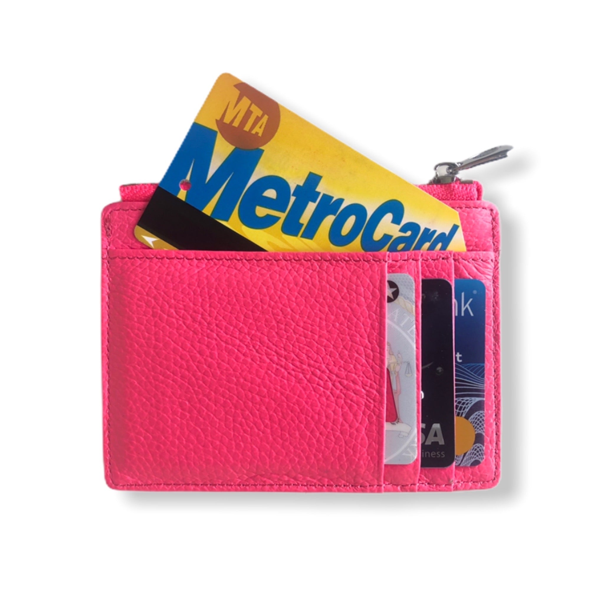 Premium RFID Blocking Leather Smart Wallet for Men & Women - Neon Pink | Slim Minimalist Design for Travel, Work & Everyday Use
