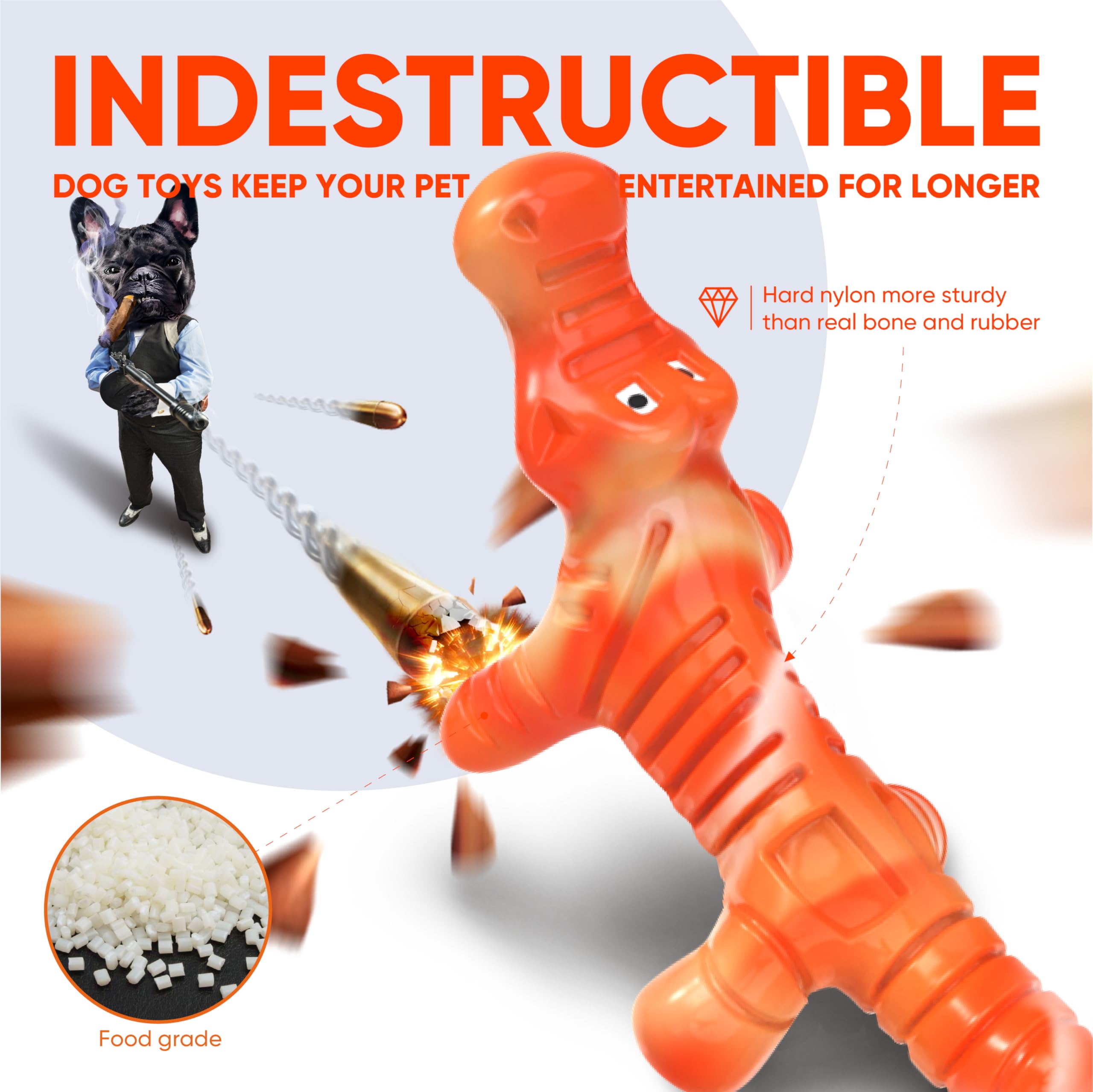 LEGEND SANDY Indestructible Dog Chew Toys for Aggressive Chewers - Durable Large Breed Dog Toys for Medium & Big Dogs - Perfect for Playtime, Training & Anxiety Relief