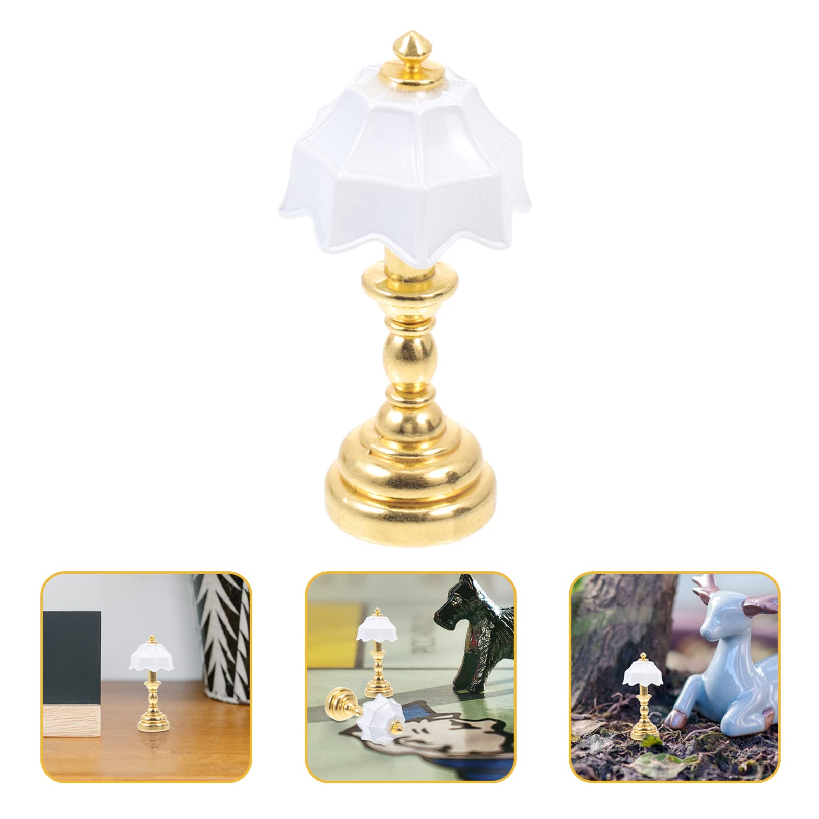 Miniature Dollhouse Table Lamp - Tiny Street Lamp for Dolls House, Bedside Night Light, Garden Pot Decor - Perfect for Dollhouse Furniture, Toy Home Decor & Miniature Scenes