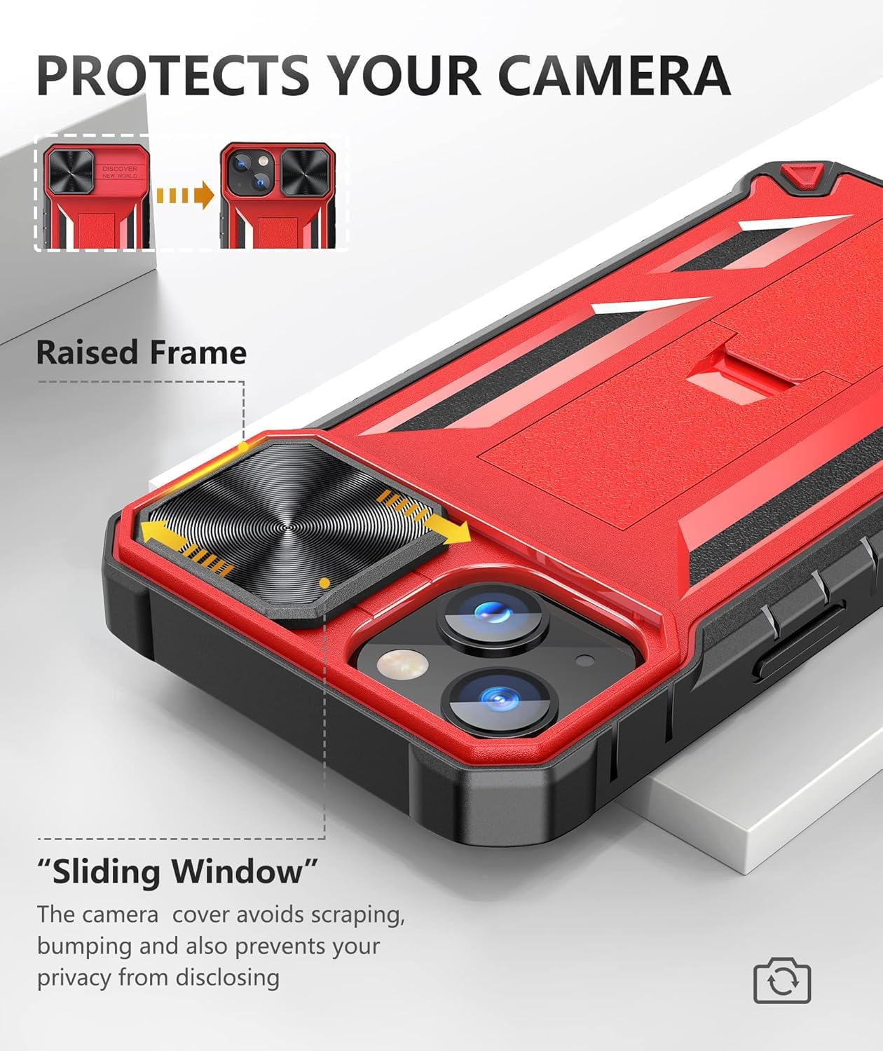 SOiOS for iPhone 16e Case 2025: Military Grade Shockproof Protective Phone Cover with Kickstand | Compatible with iPhone 13/14 | Durable TPU Rugged Bumper & Textured Matte Hybrid Design | Perfect for Outdoor Activities, Work & Daily Use