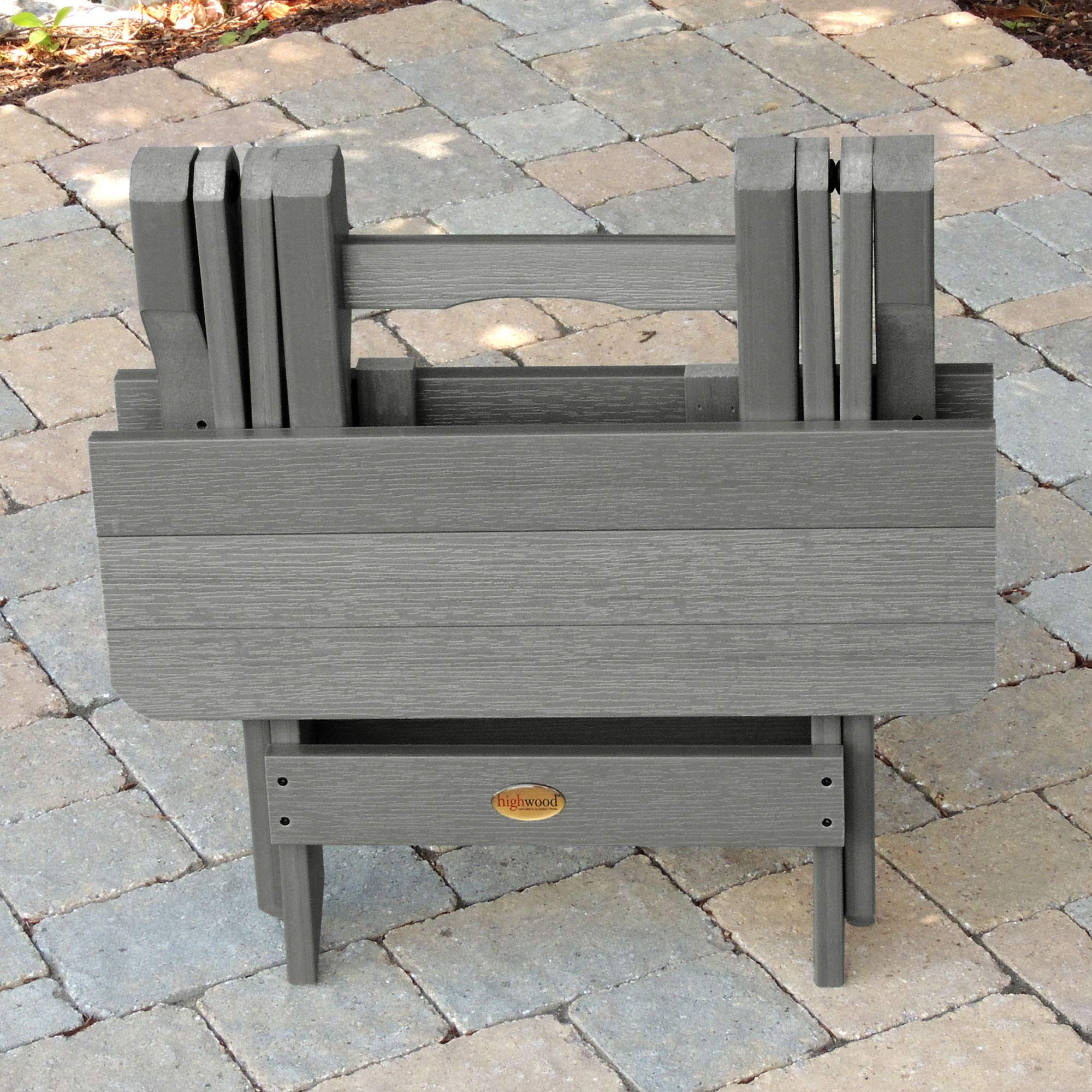 Highwood Folding Adirondack Side Table - Durable Teak Finish Outdoor Patio Furniture for Poolside, Beach, Garden & Deck Relaxation