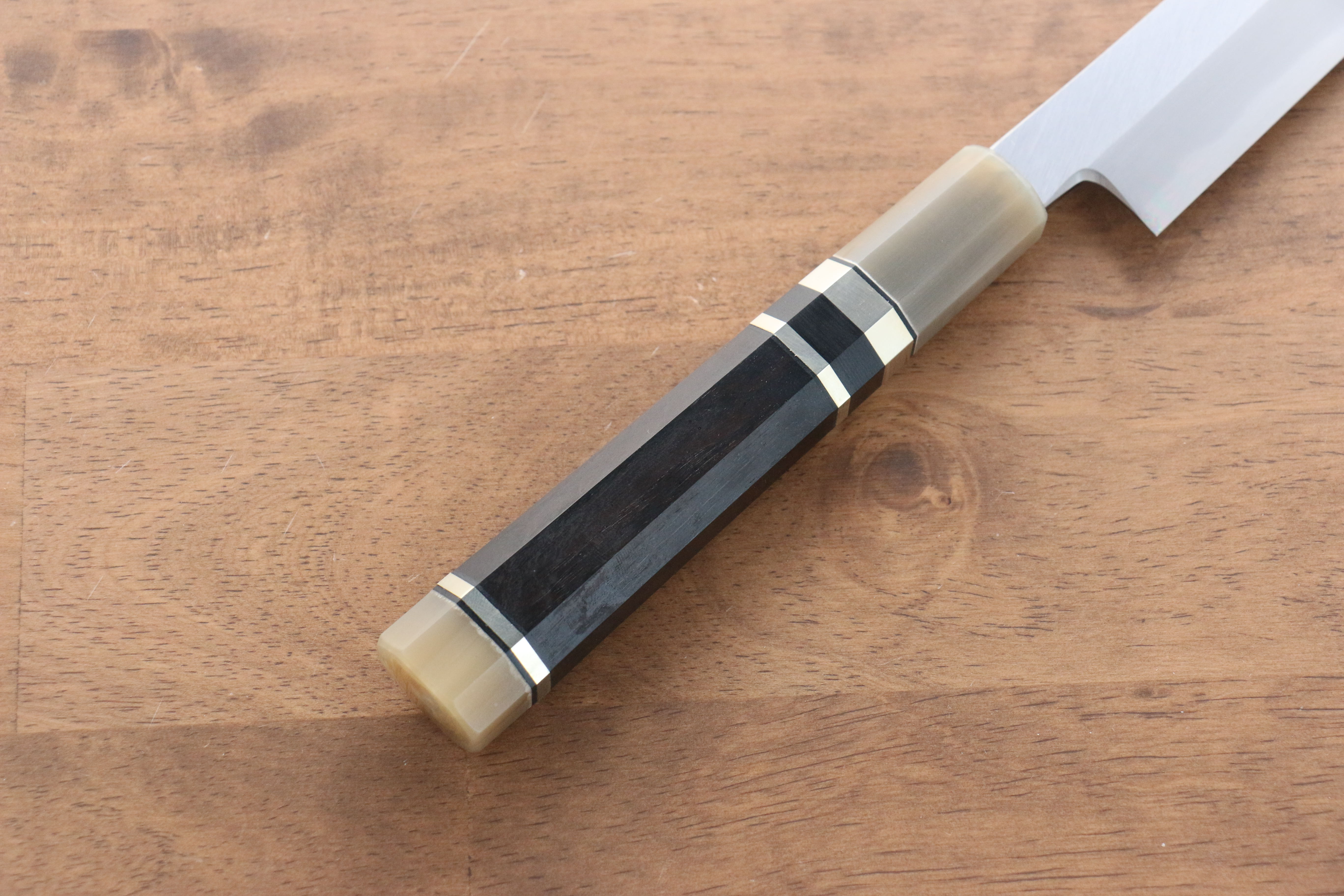 Premium Jikko Shiko White Steel Sakimaru Yanagiba 270mm Japanese Sushi Knife - Ebony Wood Handle with Double Ring Design - Perfect for Sushi Chefs & Japanese Cuisine Preparation