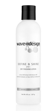 Wave By Design Define & Shine 2-in-1 Dry Finishing Lotion 8oz - Lightweight Hair Styling & Shine for All Hair Types - Perfect for Daily Use, Salon Finish at Home, and Frizz Control