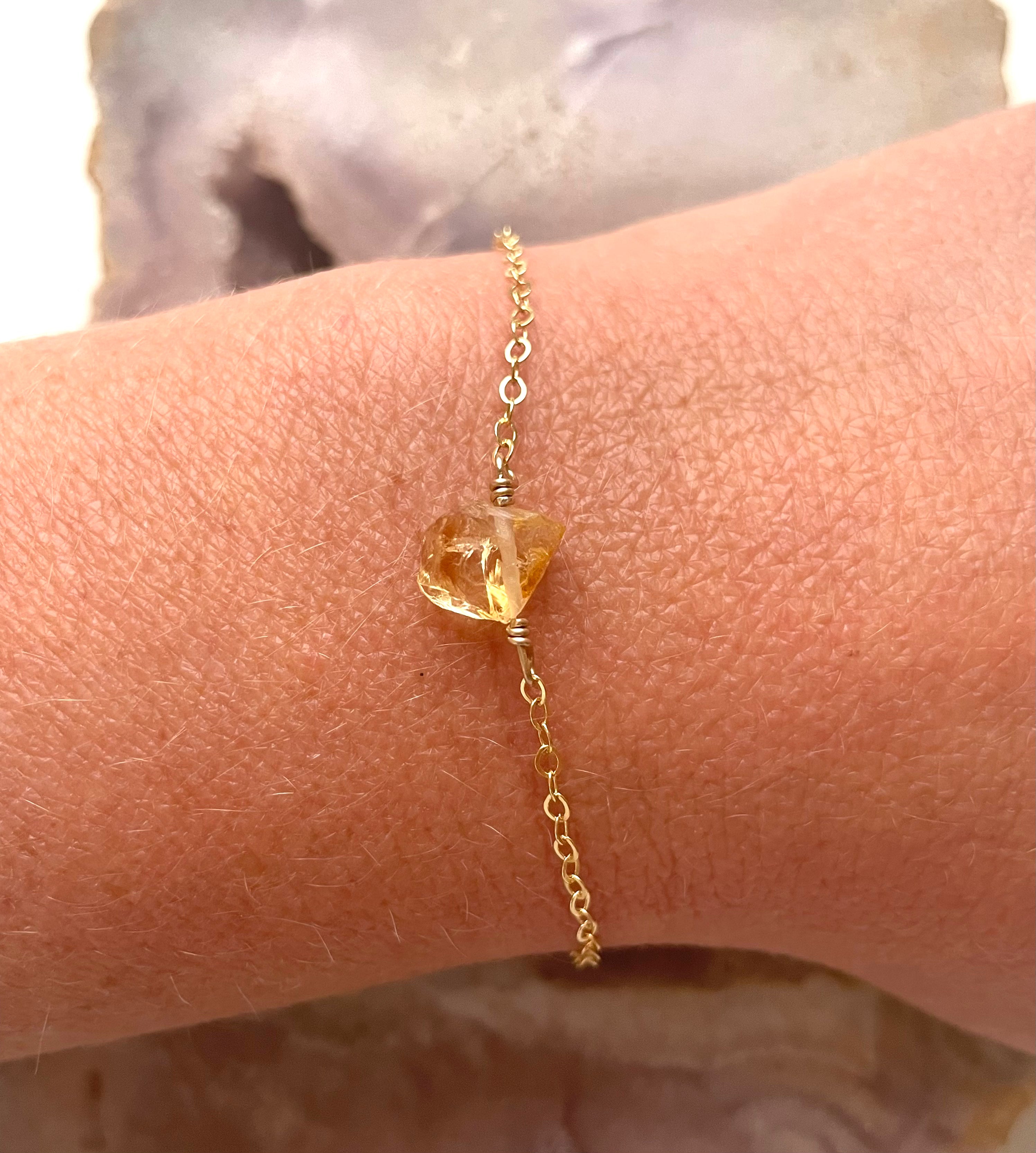 Natural Raw Citrine Gemstone Bracelet for Women - Healing Crystal Jewelry for Energy, Wealth & Positivity | Perfect for Meditation, Yoga & Spiritual Gifts