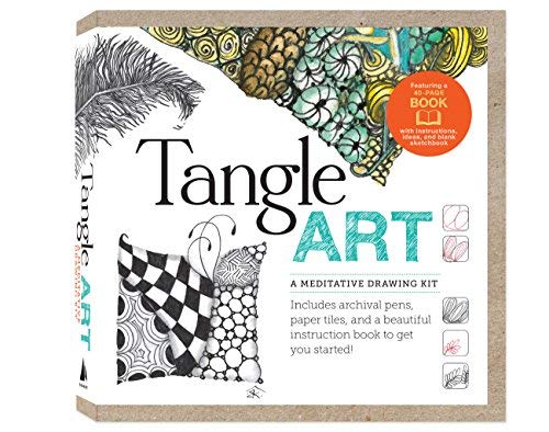 Tangle Art Meditative Drawing Kit - Includes Archival Pens, Paper Tiles & Instruction Book by Beckah Krahula | Stress Relief & Creative Mindfulness Activity for Adults