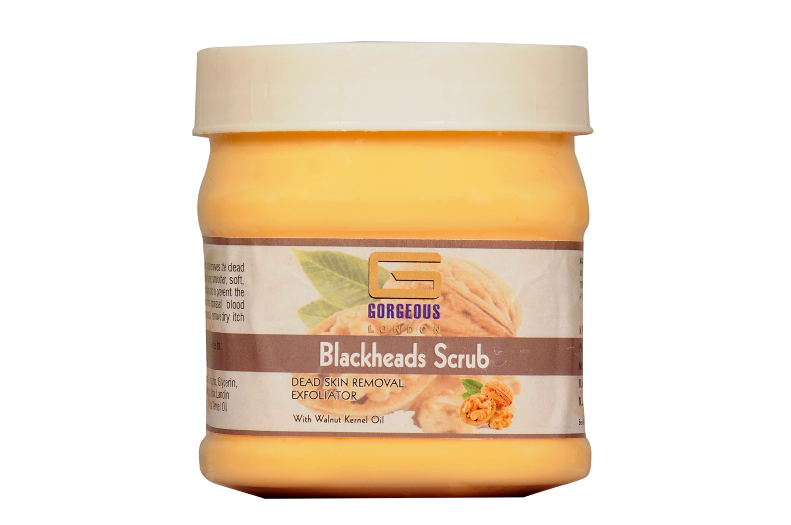 Best London Blackhead Scrub 450g - Dead Skin Removal Exfoliator with Walnut Kernel Oil for Acne & Blackheads - Perfect for Oily & Combination Skin Care Routine