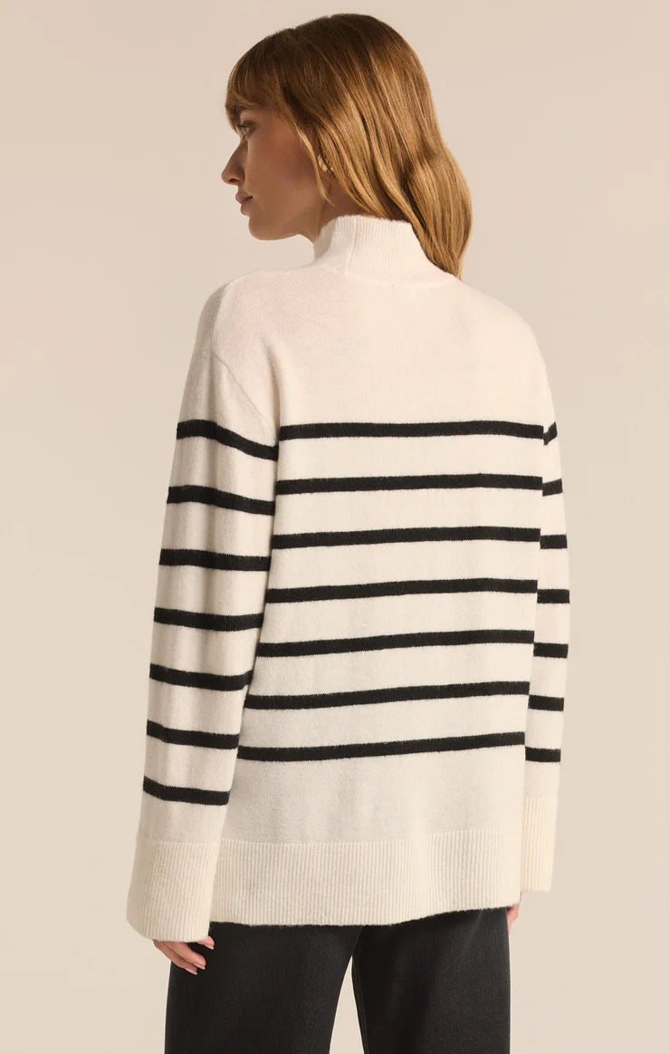 Z Supply Fin Stripe Sweater - Women's Casual Knit Pullover for Fall & Winter | Cozy Office Wear & Weekend Outfits