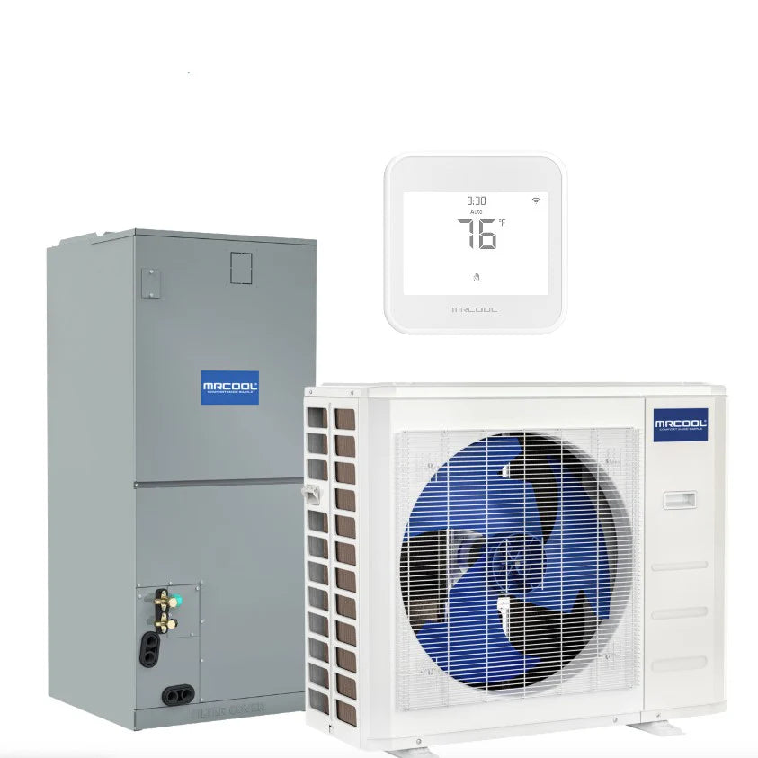 MRCOOL Hyper Heat 2.5 Ton 30,000 BTU 16.8 SEER2 Central Ducted Heat Pump Split System - 2nd Generation - Energy Efficient Home Heating & Cooling Solution for All Seasons