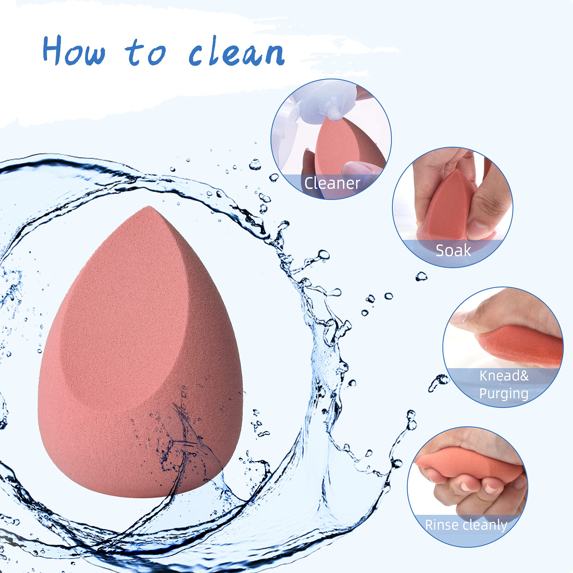 COSTICA Makeup Sponge Set - 4 pcs Multi-Colored Beauty Blender for Liquid Foundation & Concealer | Rose Series | Flawless Makeup Application for Daily Use & Professional Makeup Artists