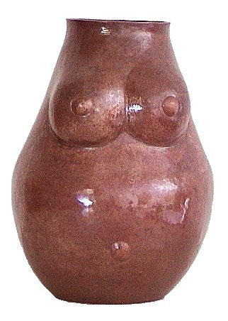 Handmade Folk Art Small Pregnant Woman Copper Nude Statue - Unique Home Decor for Nursery, Baby Shower Gift & Boho Style Interior Design