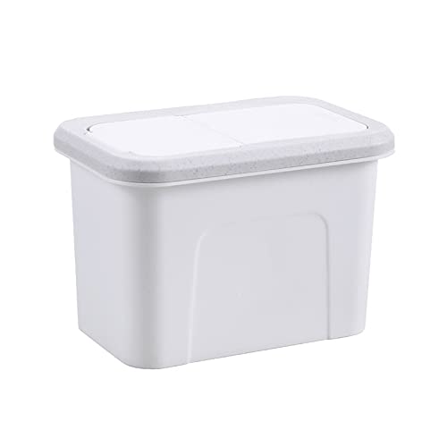 Foldable Wall Mounted Trash Can - Space Saving Hanging Garbage Bin for Kitchen, Bathroom, Car & Cabinet Door - White Waste Storage Solution for Small Spaces & RVs