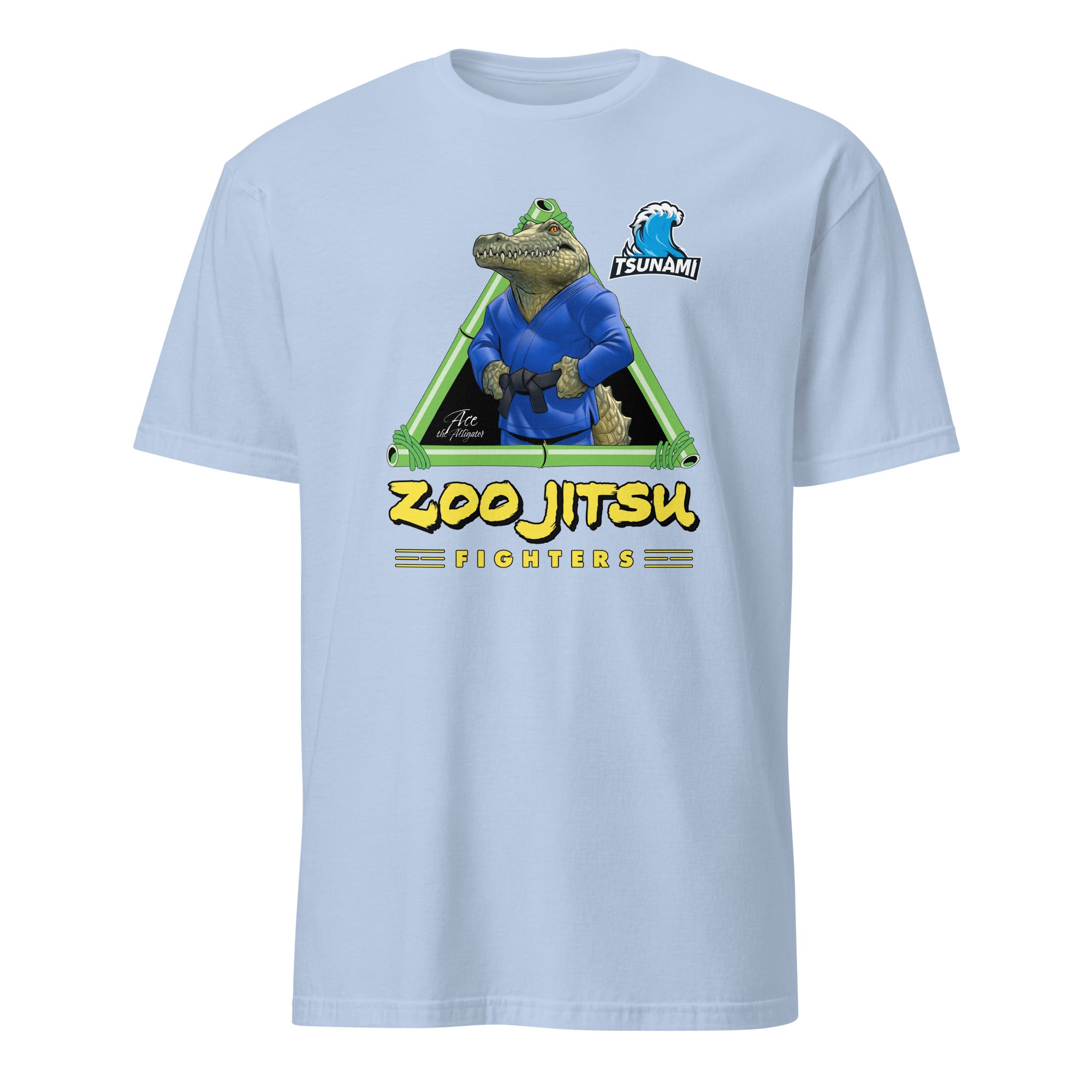 Zoo Jitsu Fighters Alligator Print Unisex Short Sleeve T-Shirt - Funny Animal Martial Arts Graphic Tee for Men & Women - Perfect for Gym, Casual Wear & Gifts