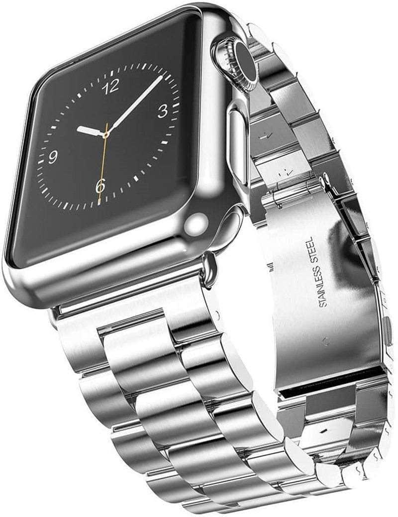 Premium Stainless Steel Band for Apple Watch Series 6/5/4/3/2/SE - 44mm 42mm 40mm 38mm Sizes - Durable Metal Replacement Strap for Workout, Office & Everyday Wear