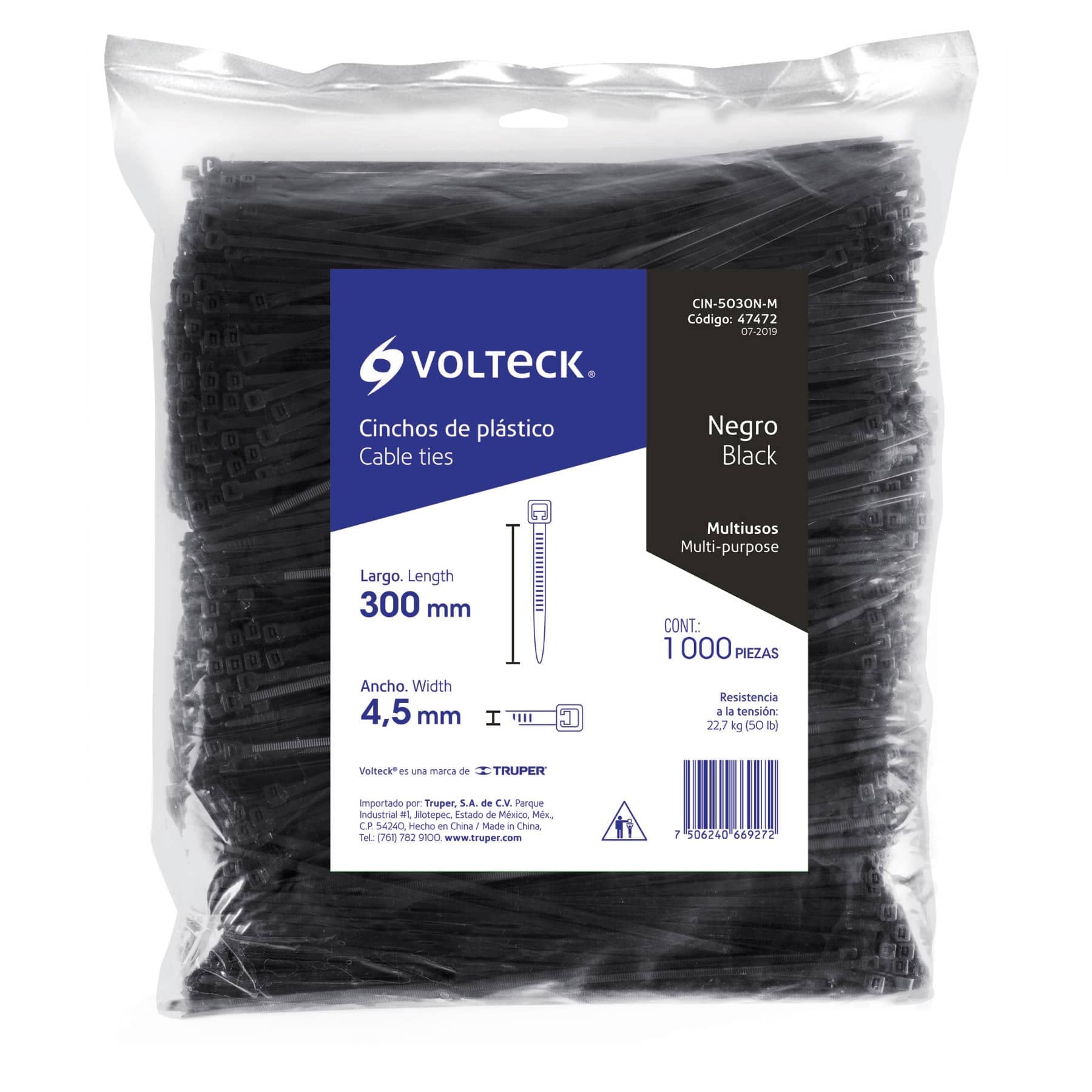 50 lb Heavy-Duty Black Plastic Cinch Bags - 30 cm, Pack of 1000 | Trash, Yard Waste & Storage Solution