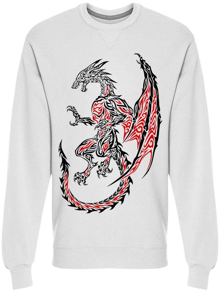 Men's Standing Dragon Tattoo Design Hooded Sweatshirt - Trendy Streetwear for Casual Outfits & Urban Fashion