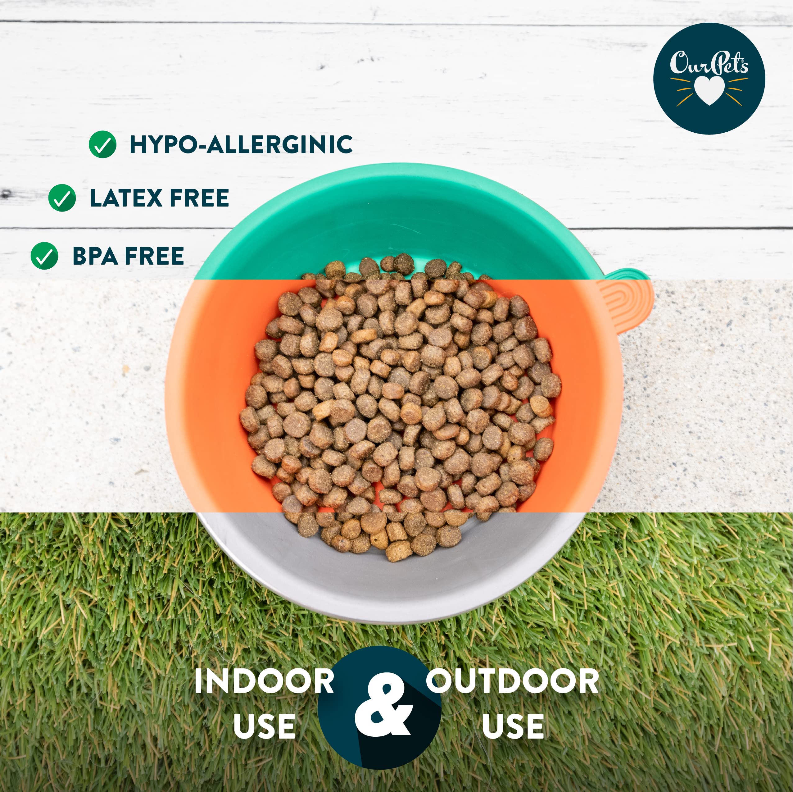 Non-Slip Stainless Steel Dog Bowl for Large Dogs - 7 Cup Capacity Pet Food & Water Dish with 3 TPE Inserts - Durable Anti-Slip Dog Feeder Perfect for Home, Kitchen & Outdoor Use